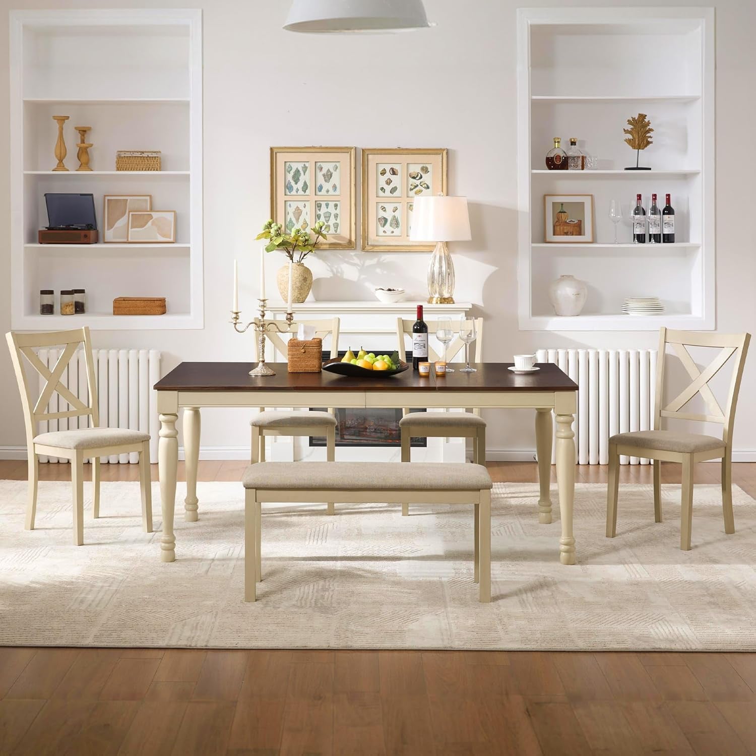 71 Inch Premium Solid Wood Dining Table Walnut Finish