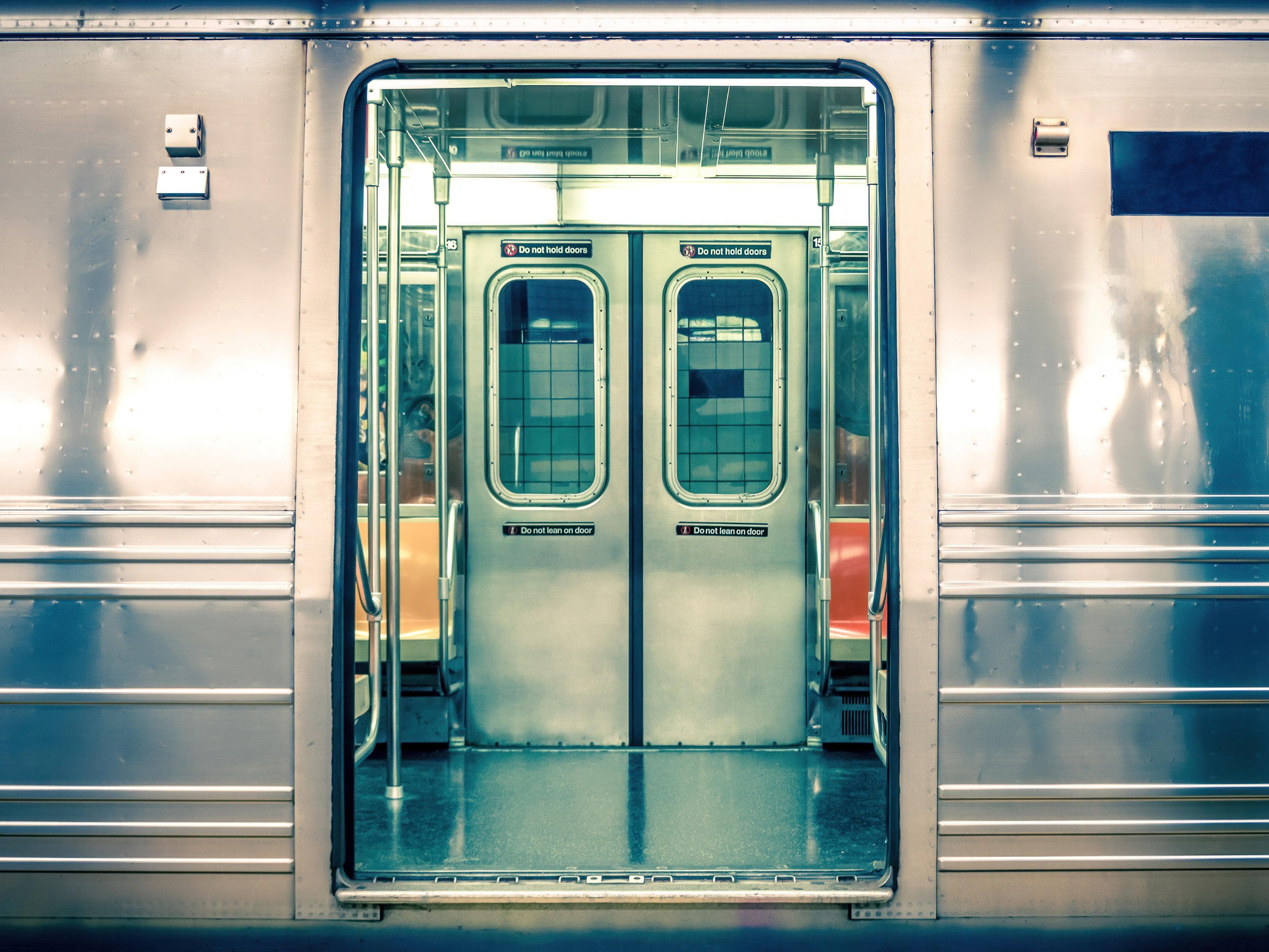 Subway Train Wall Mural Wallpaper. Urban NYC Decor. #6775