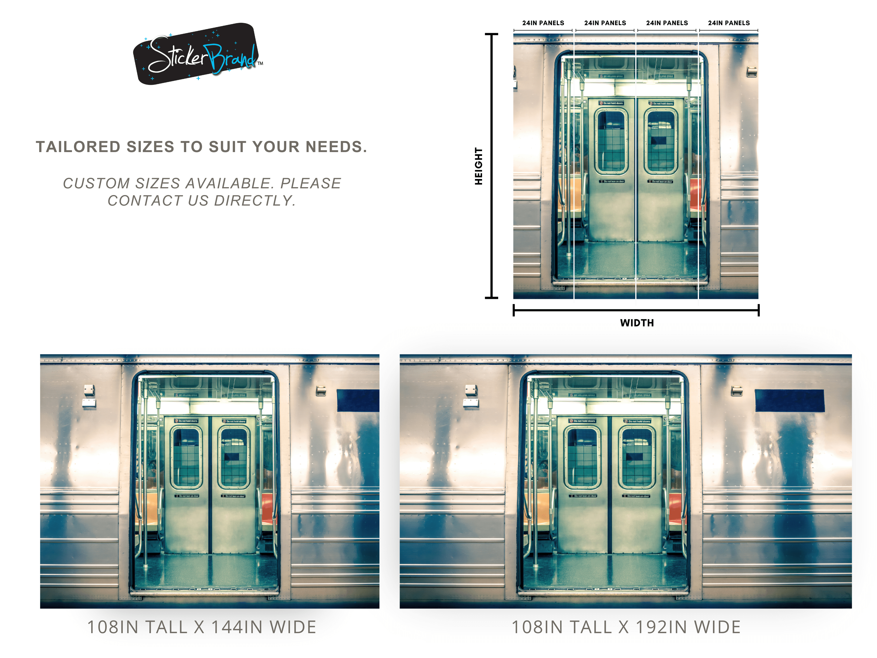Subway Train Wall Mural Wallpaper. Urban NYC Decor. #6775