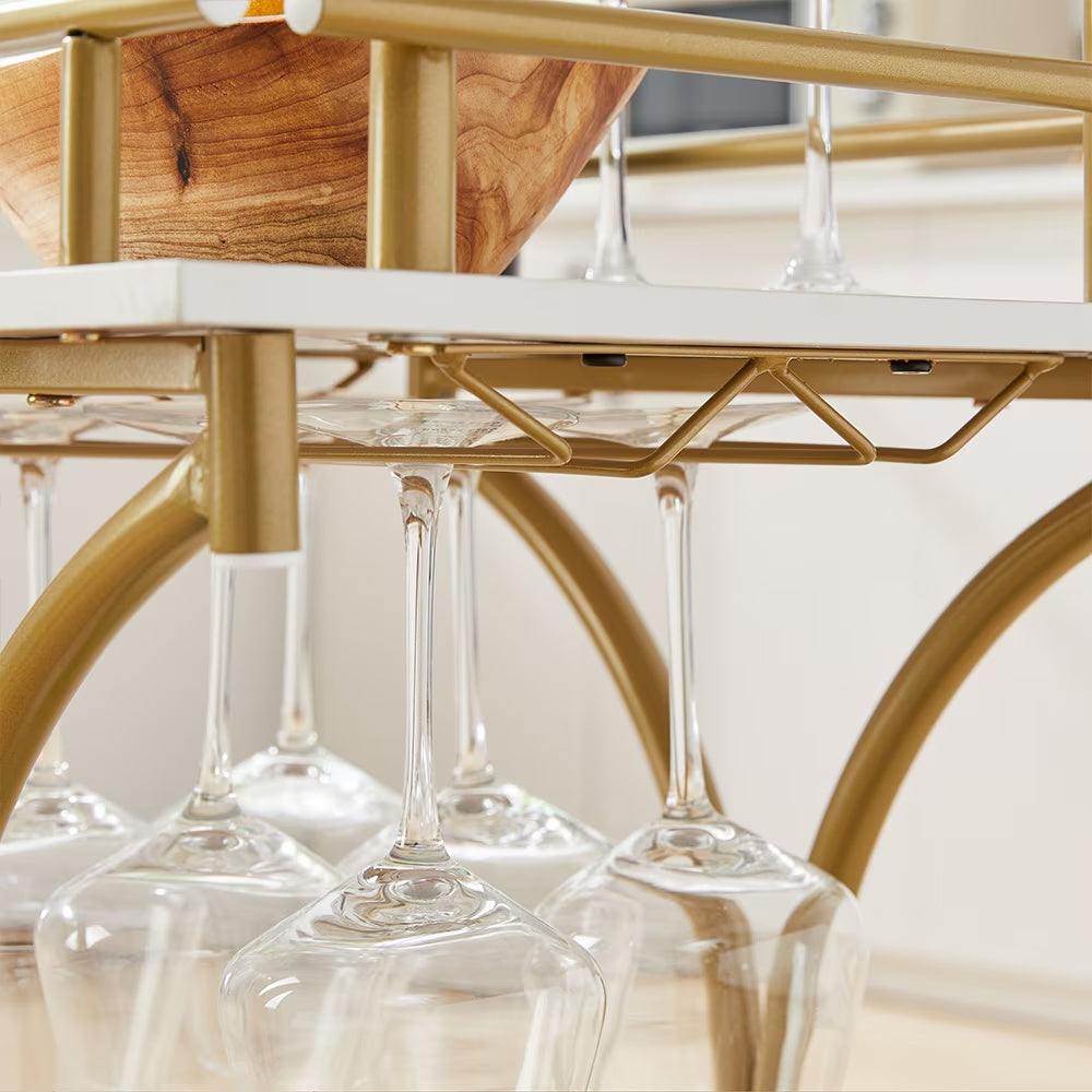 Elegant 2-Tier Entertainer: The Ultimate Bar Cart for Stylish Hosting