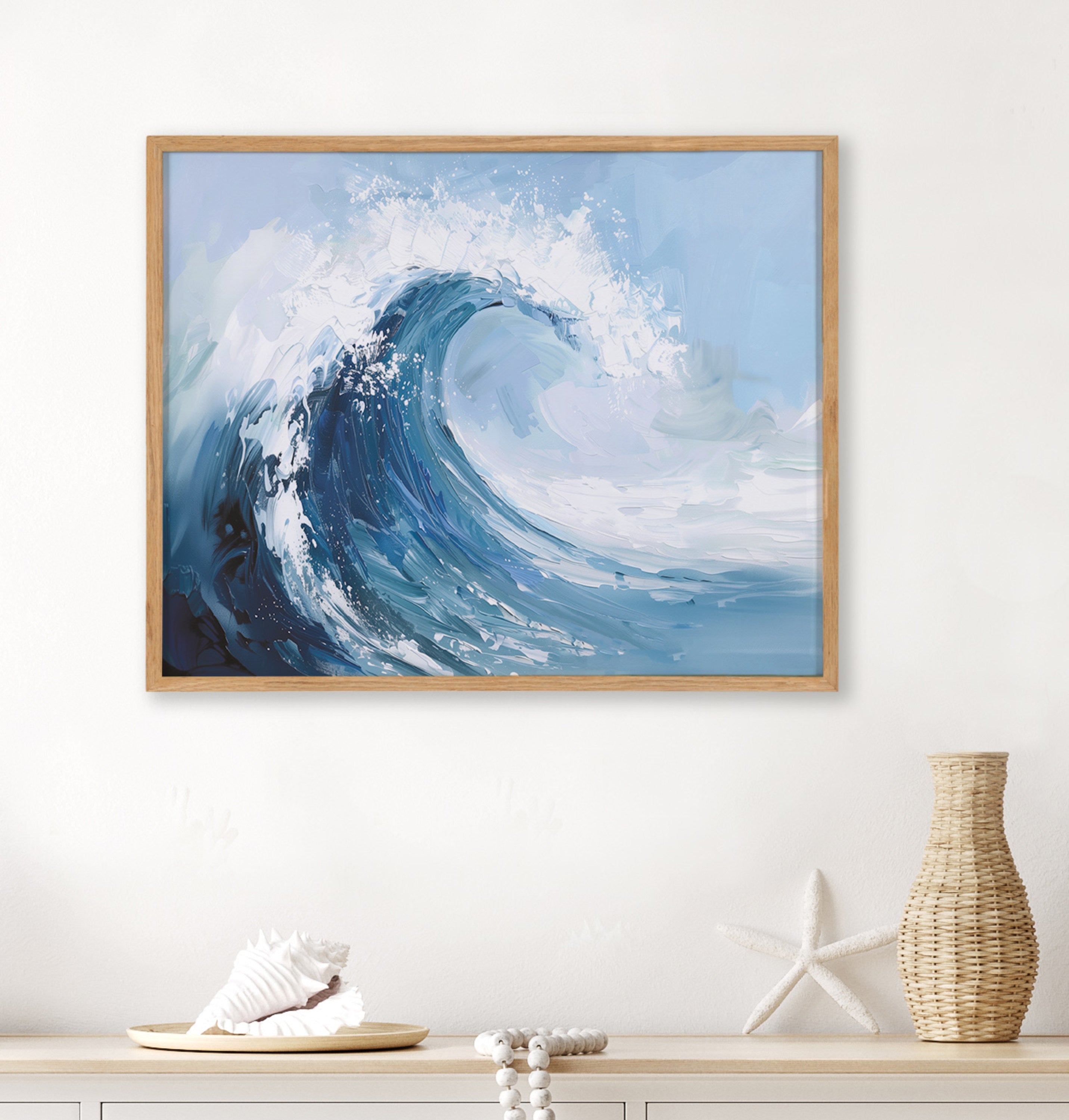 Gallery Abstract Painterly Coastal Ocean Wave Print by The Creative Bunch Studio