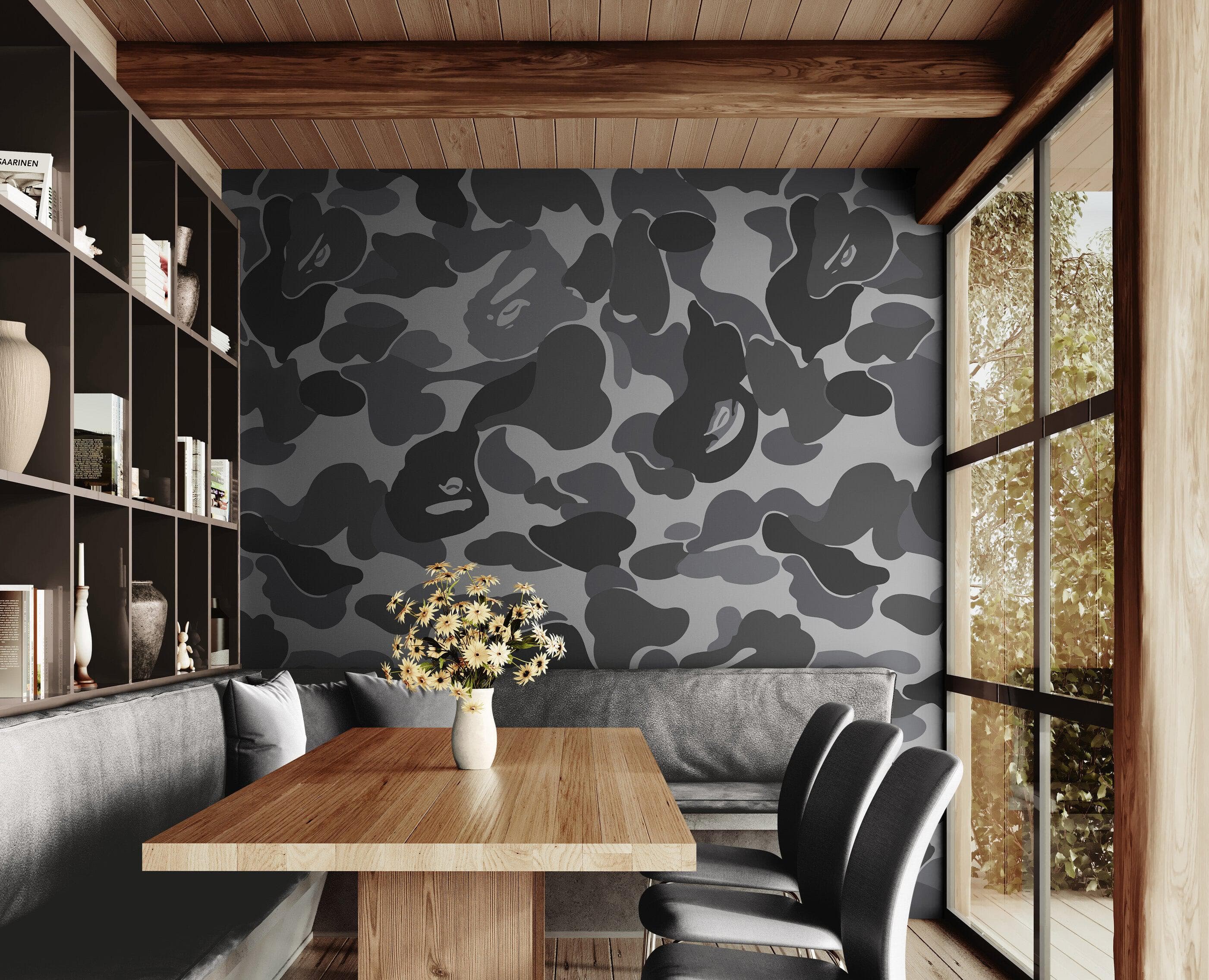 Bape Camo Wallpaper Mural. Blue Camo Streetwear Hype Beast Aesthetics. #7027