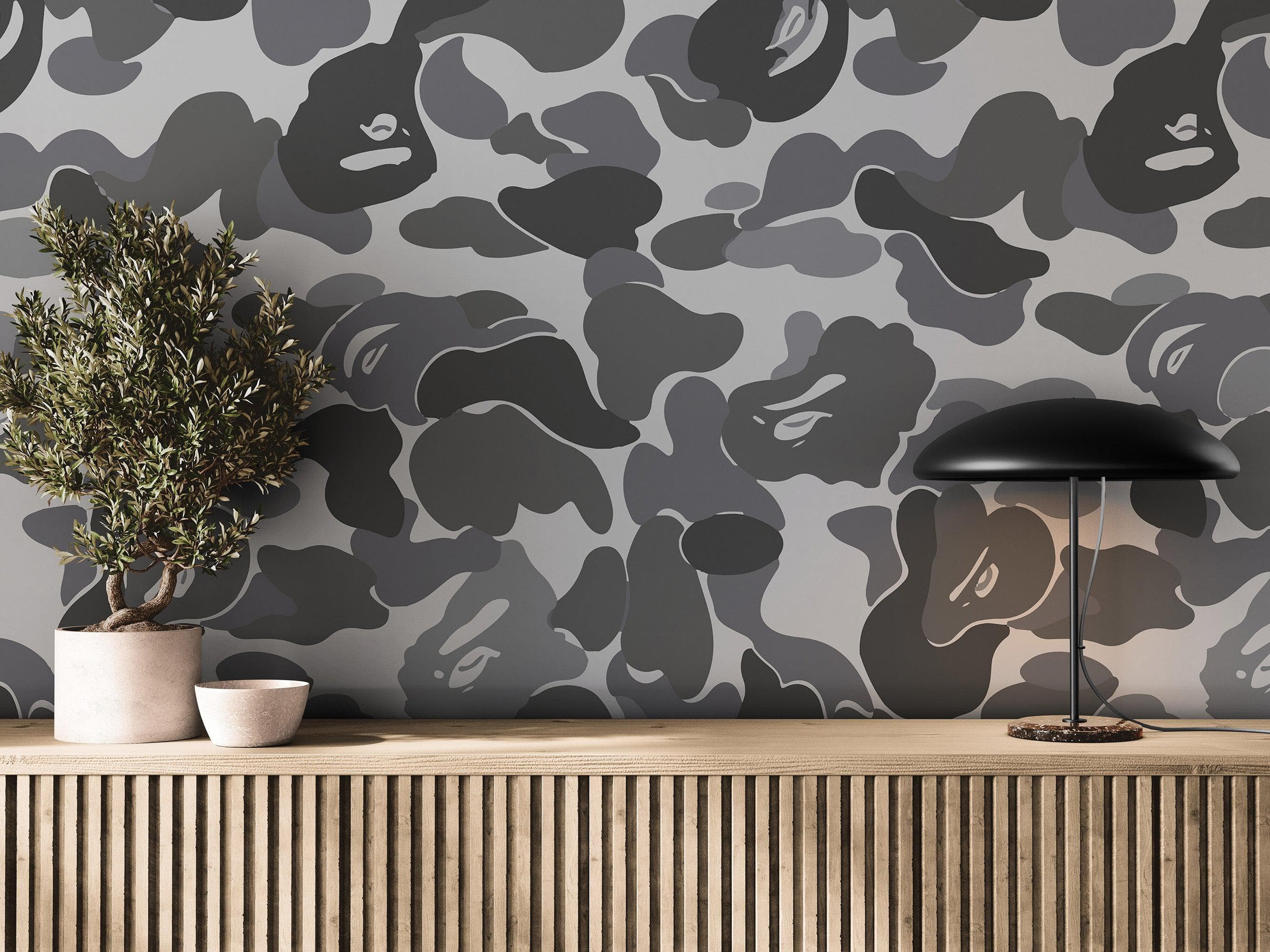 Bape Camo Wallpaper Mural. Blue Camo Streetwear Hype Beast Aesthetics. #7027