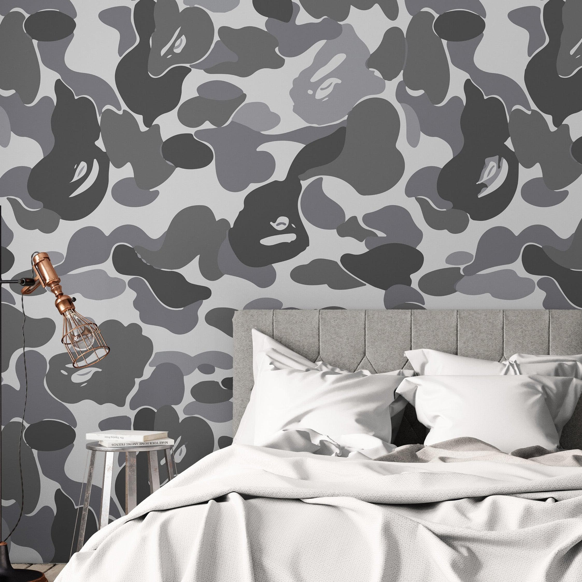 Bape Camo Wallpaper Mural. Blue Camo Streetwear Hype Beast Aesthetics. #7027