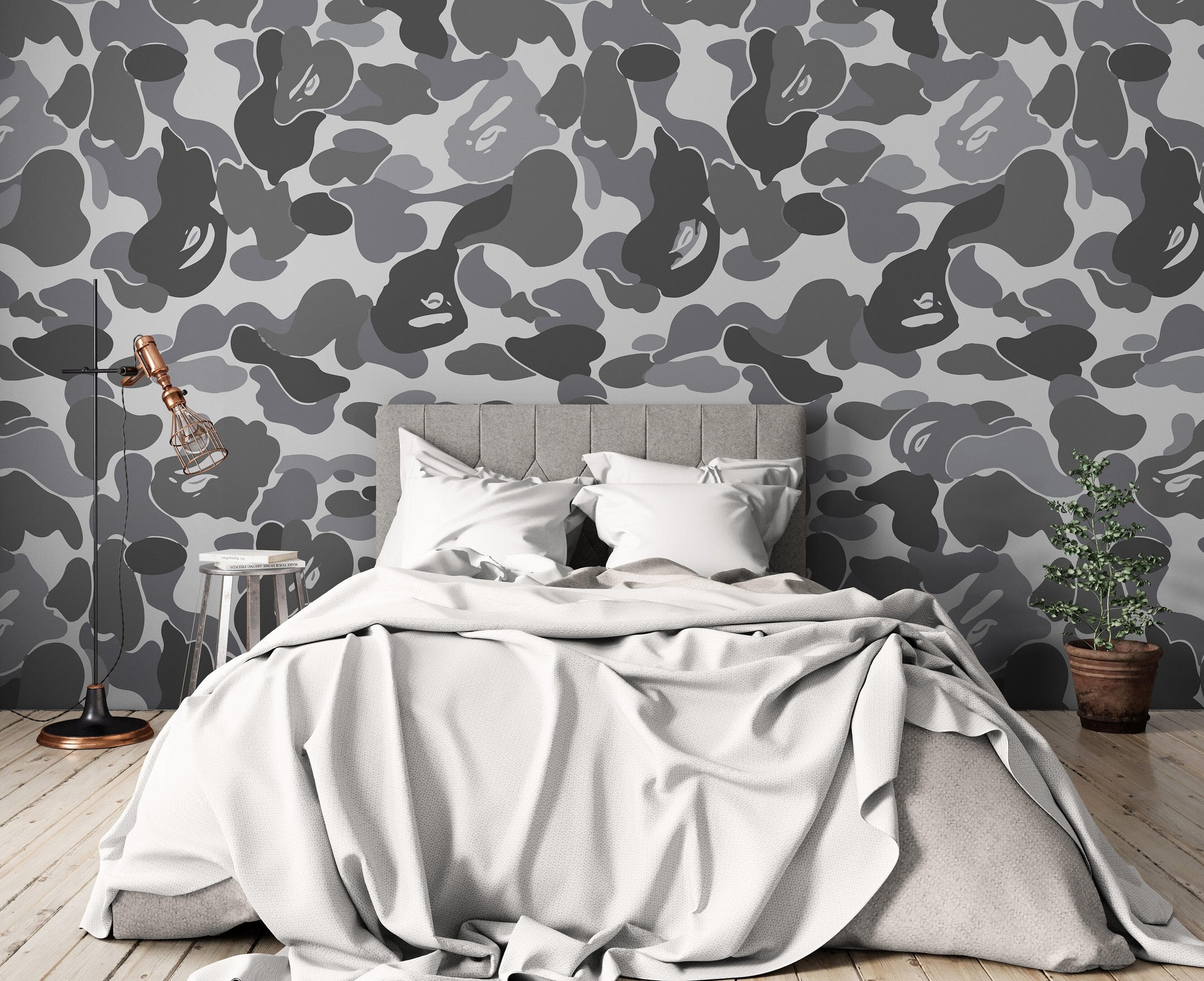 Bape Camo Wallpaper Mural. Blue Camo Streetwear Hype Beast Aesthetics. #7027