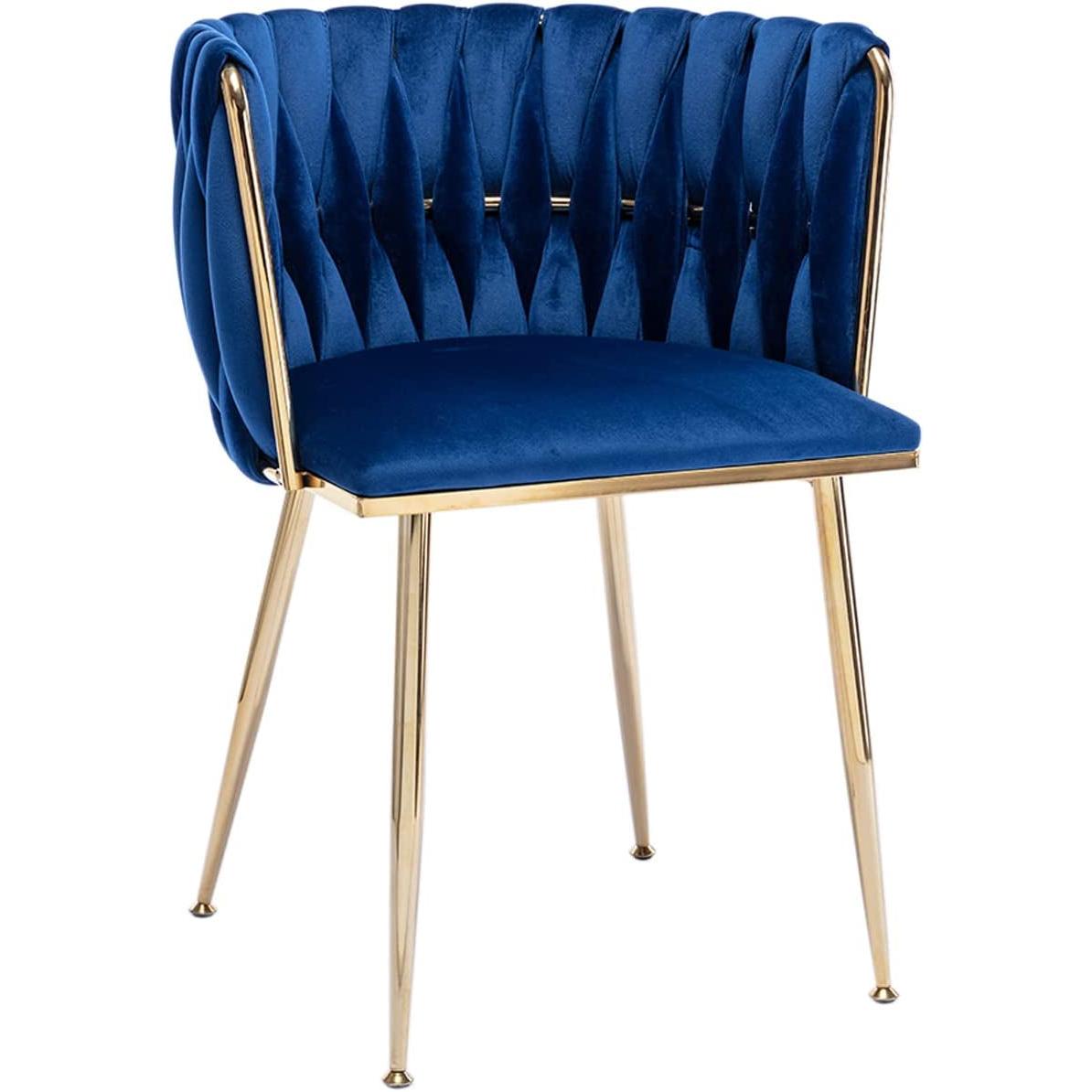 Blue Wingback Dining Chairs Set Of Four Modern Style