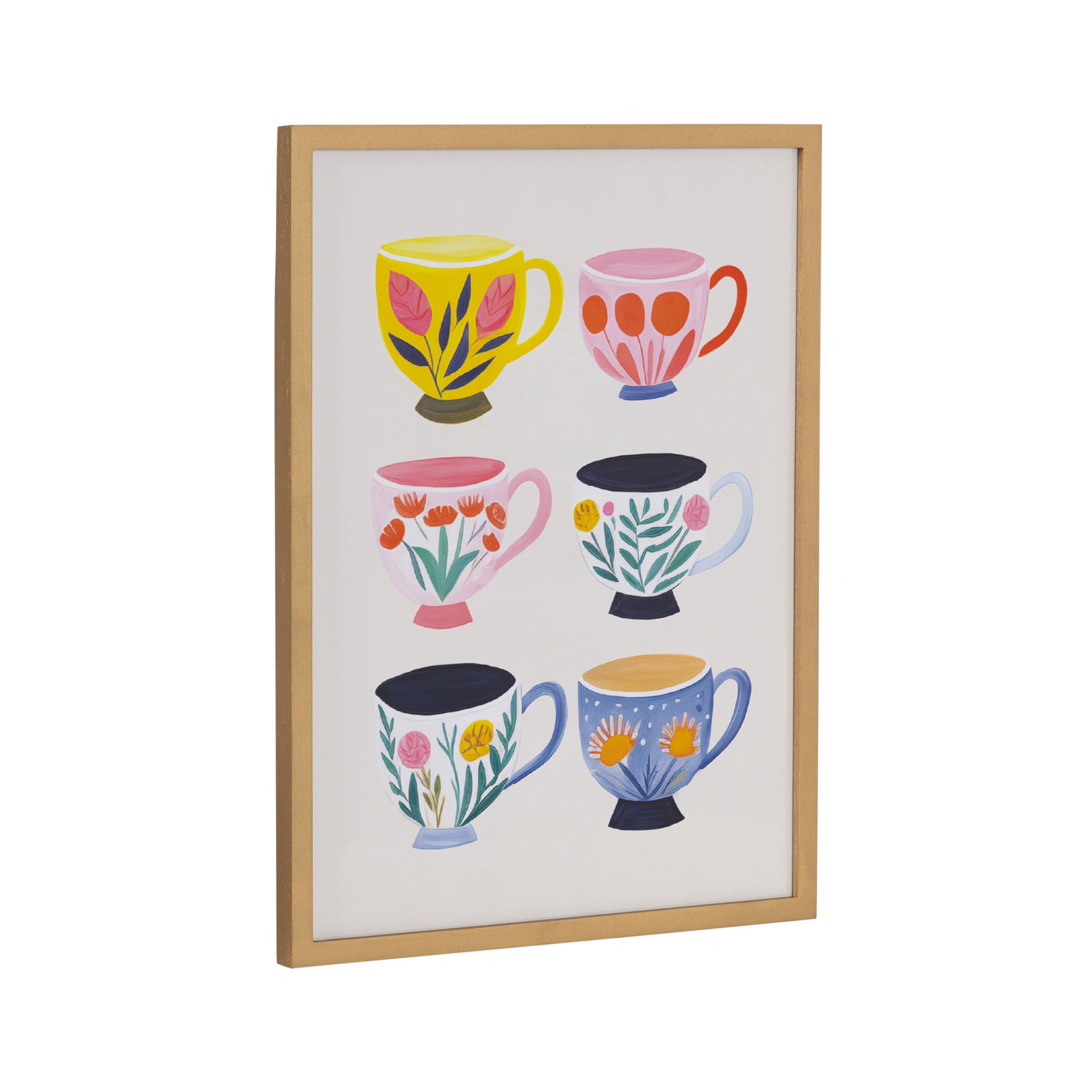 Gallery Botanical Coffee Shop Tea Cups Print by The Creative Bunch Studio