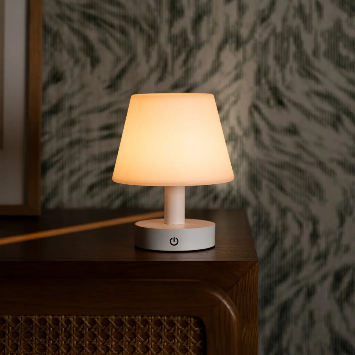 Teddy White Wooden Rechargeable Table Lamp – Dimmable, USB-C, 80-Hour Battery-0