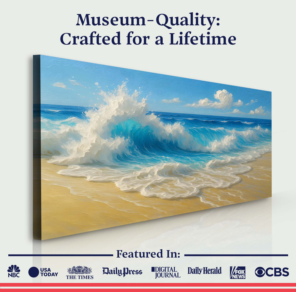 Serene Ocean Wave Coastal Wall Art V