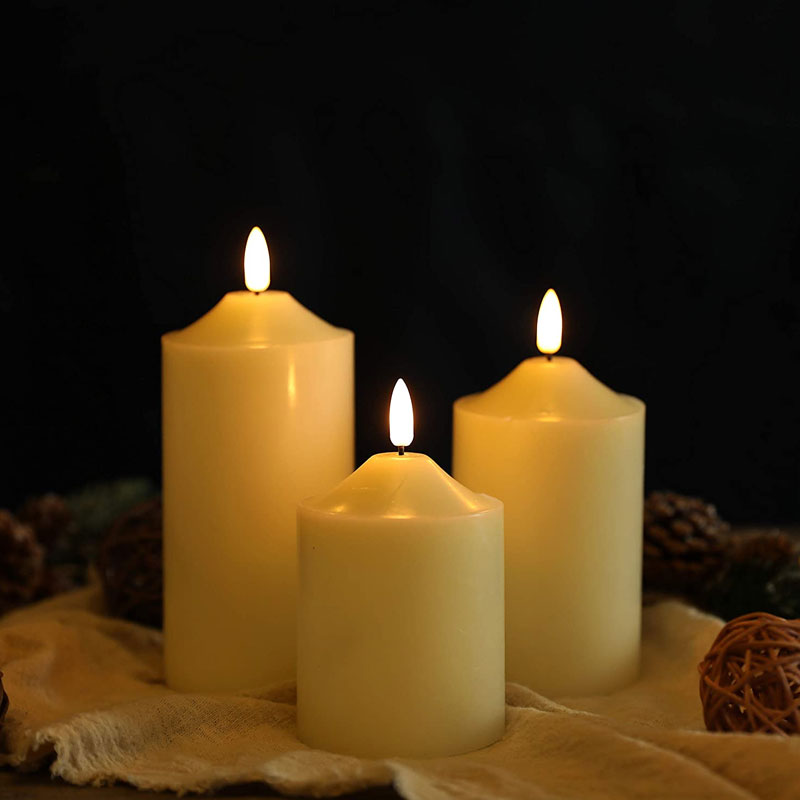 4/5/6inch High 3D Flameless Candles (Set of 3)-1