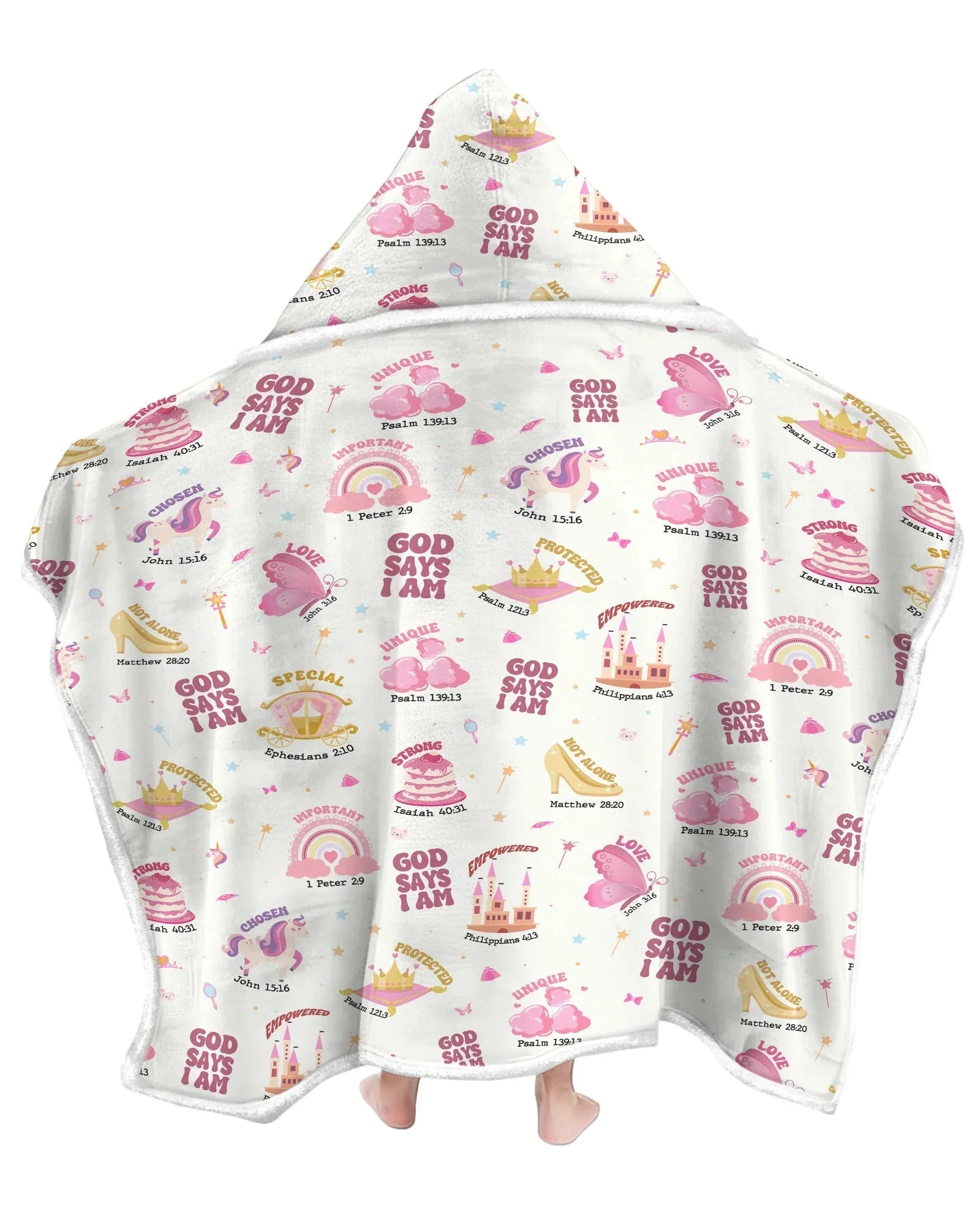 God Says I Am Girl Bamboo Wearable Hooded Blanket