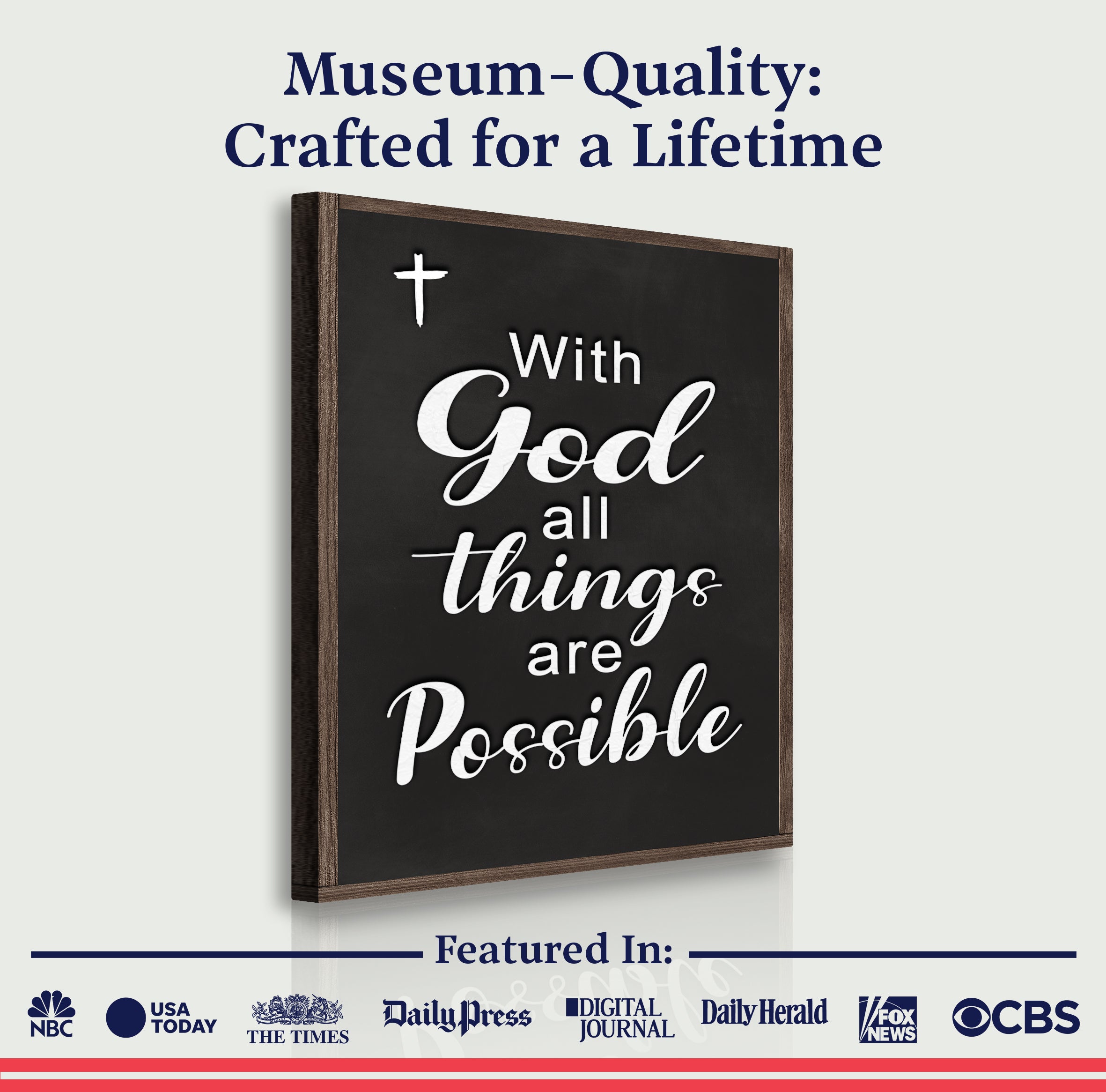 With God All Things Are Possible Faith Sign V