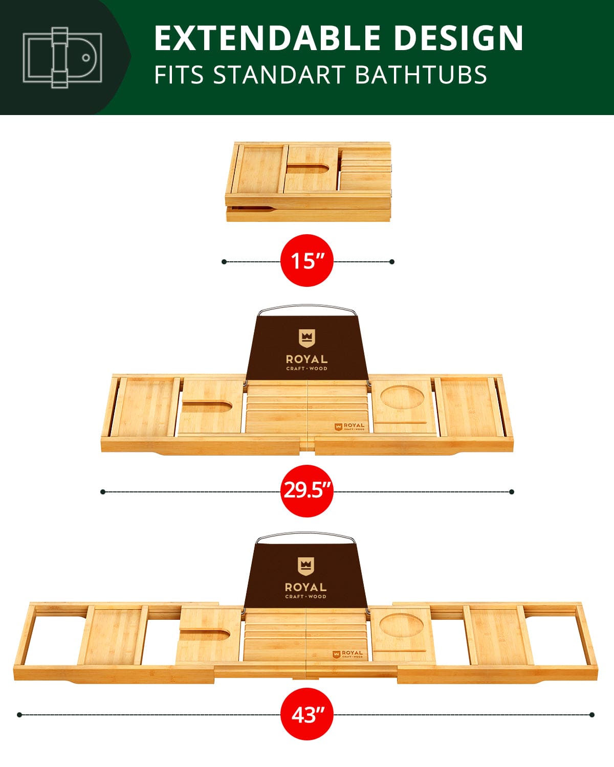 Bathtub Caddy Tray, Natural