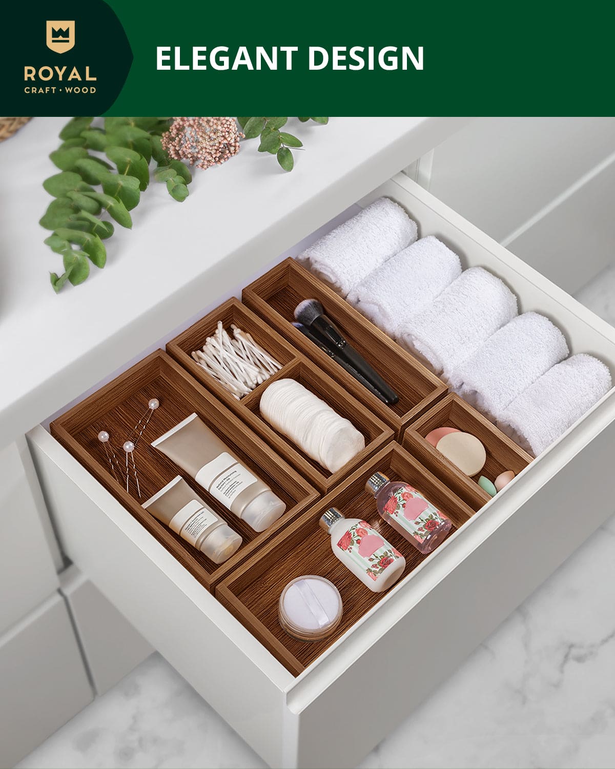 Storage Box Set of 5, Brown