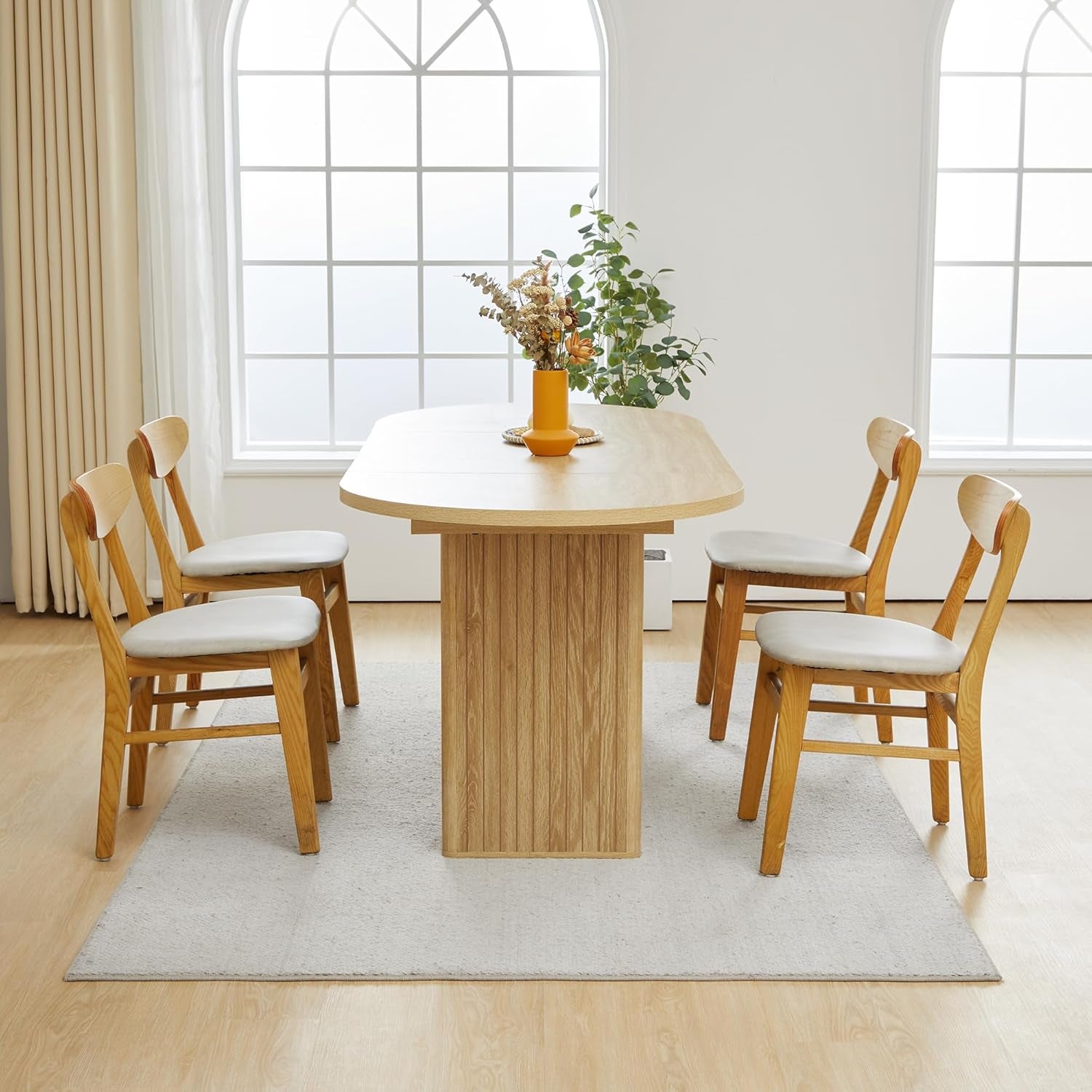 70.8 Inch Natural Dining Table For Kitchen And Dining Room