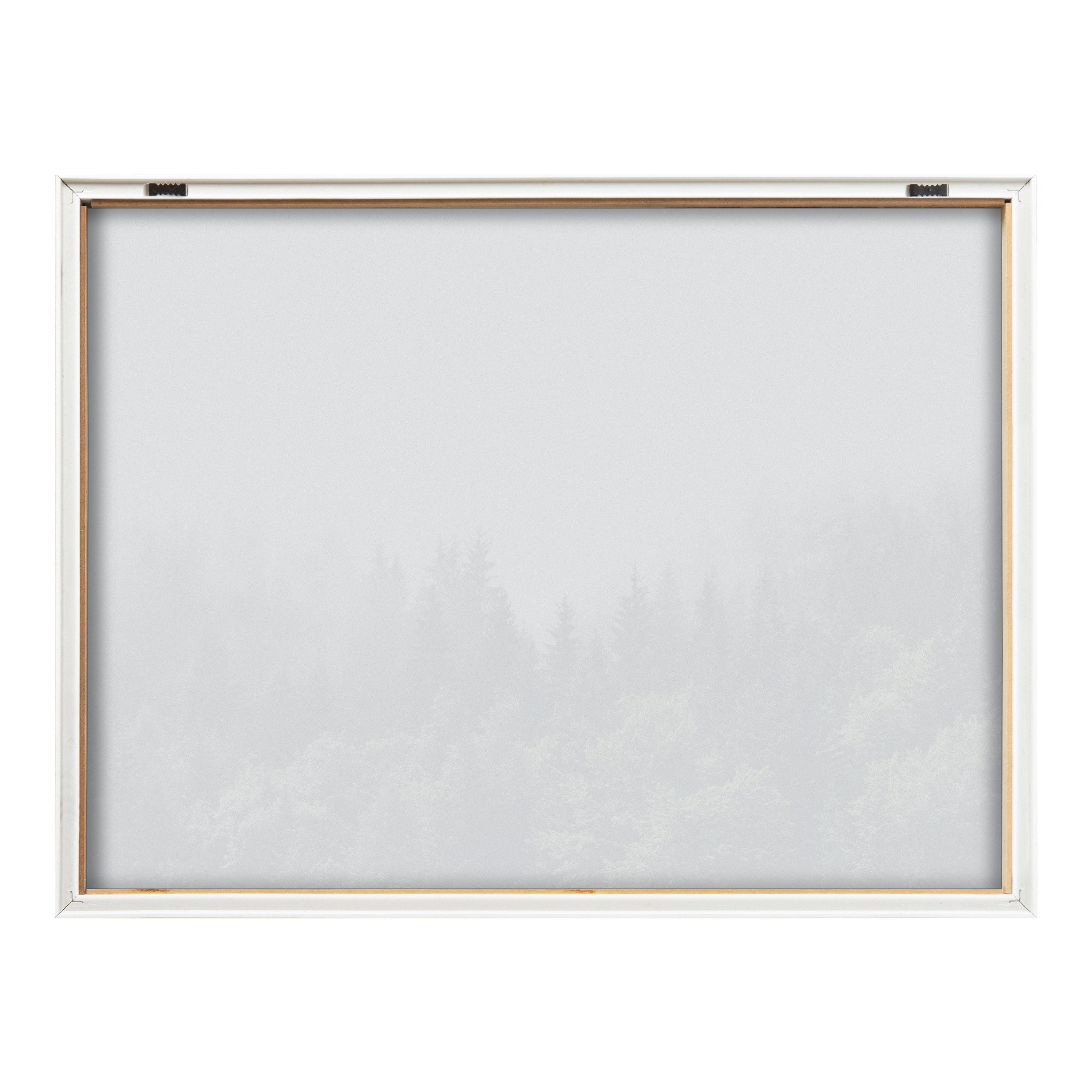 Blake Lush Green Forest on a Foggy Day Framed Printed Glass by The Creative Bunch Studio