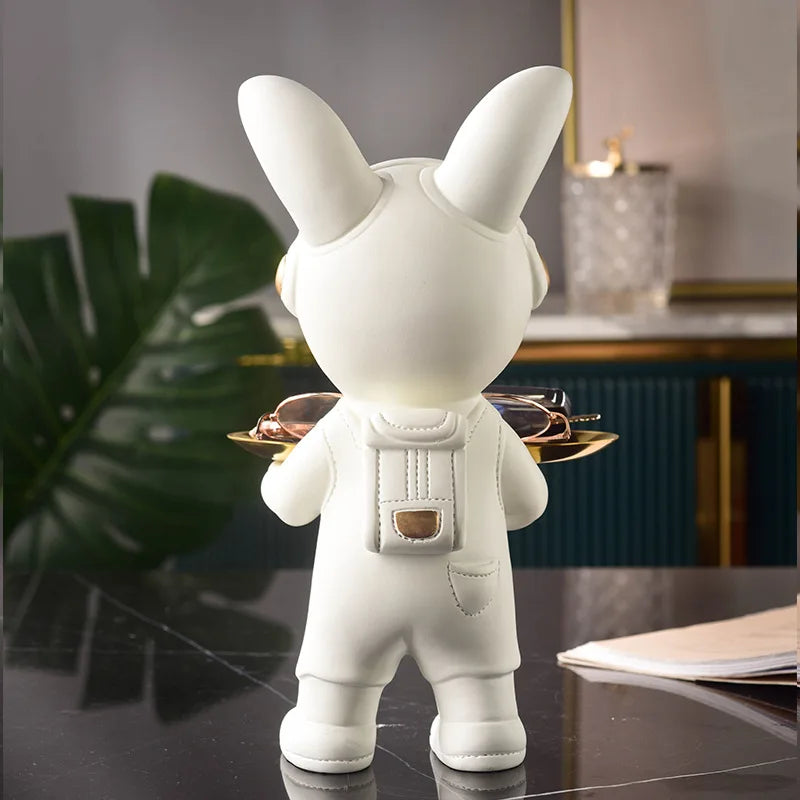 Resin Rabbit Butler With Key Holder