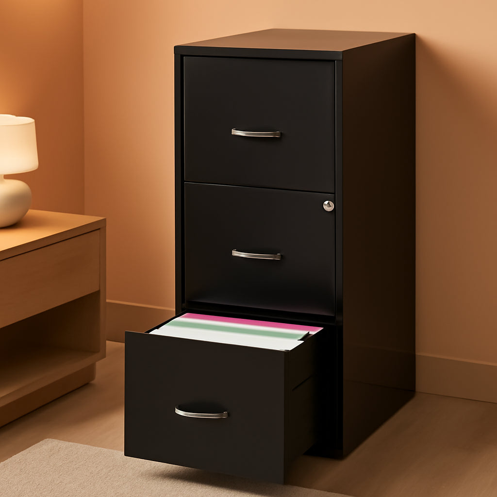 SOHO 18 Inch 3 Drawer Vertical File Cabinet With Lock