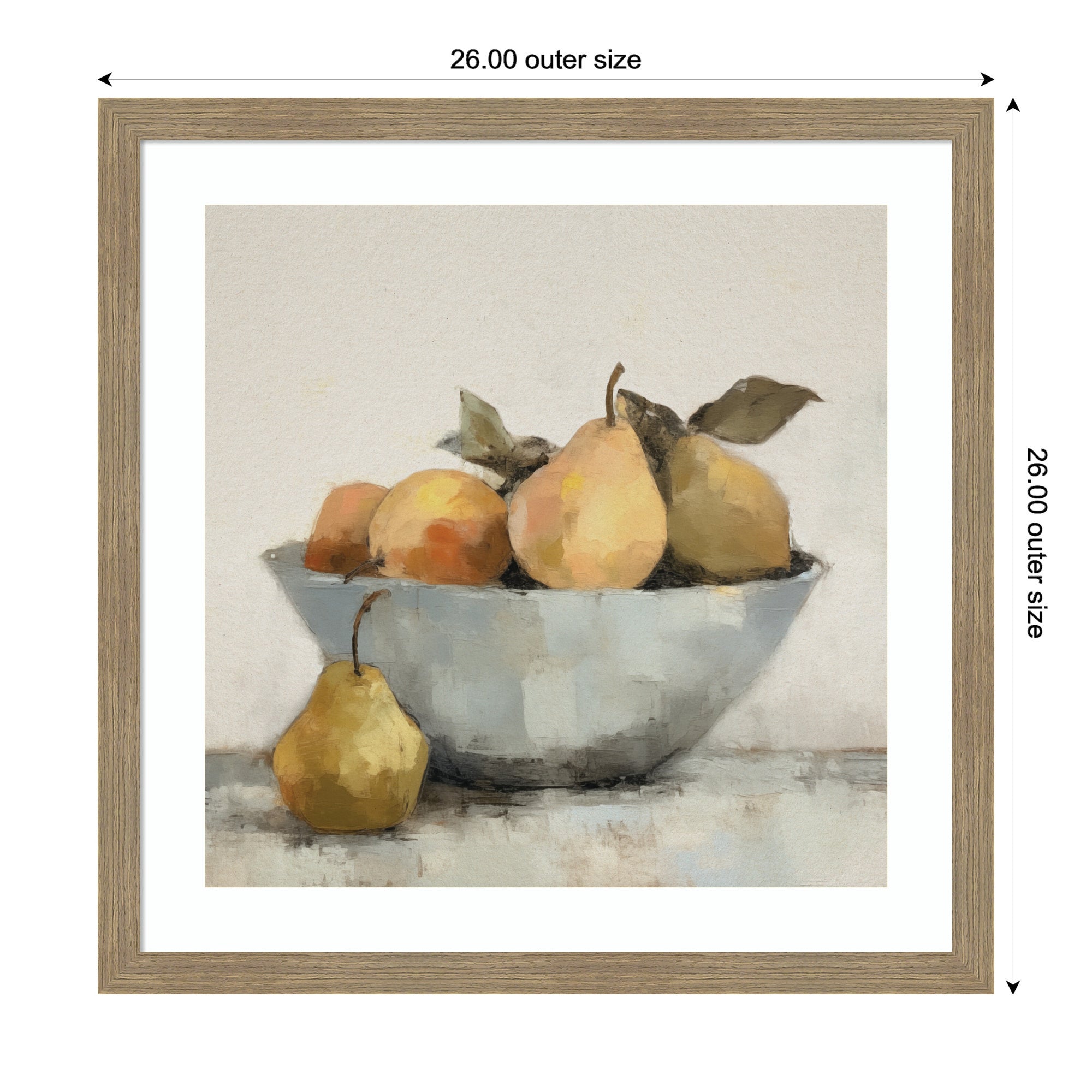 Framed Art Still Life Fruit In A Bowl Vintage Style by The Creative Bunch Studio