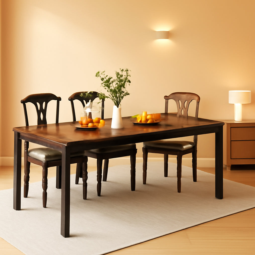 78 Inch Narrow Dining Table For 6 To 8 People Rustic Wood