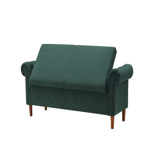 Olive Green Multifunctional Storage Rectangular Sofa Stool