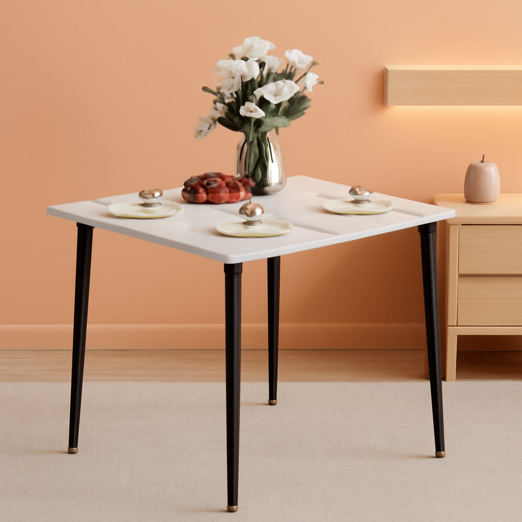 32 Inch Sintered Stone Dining Table With Black Legs