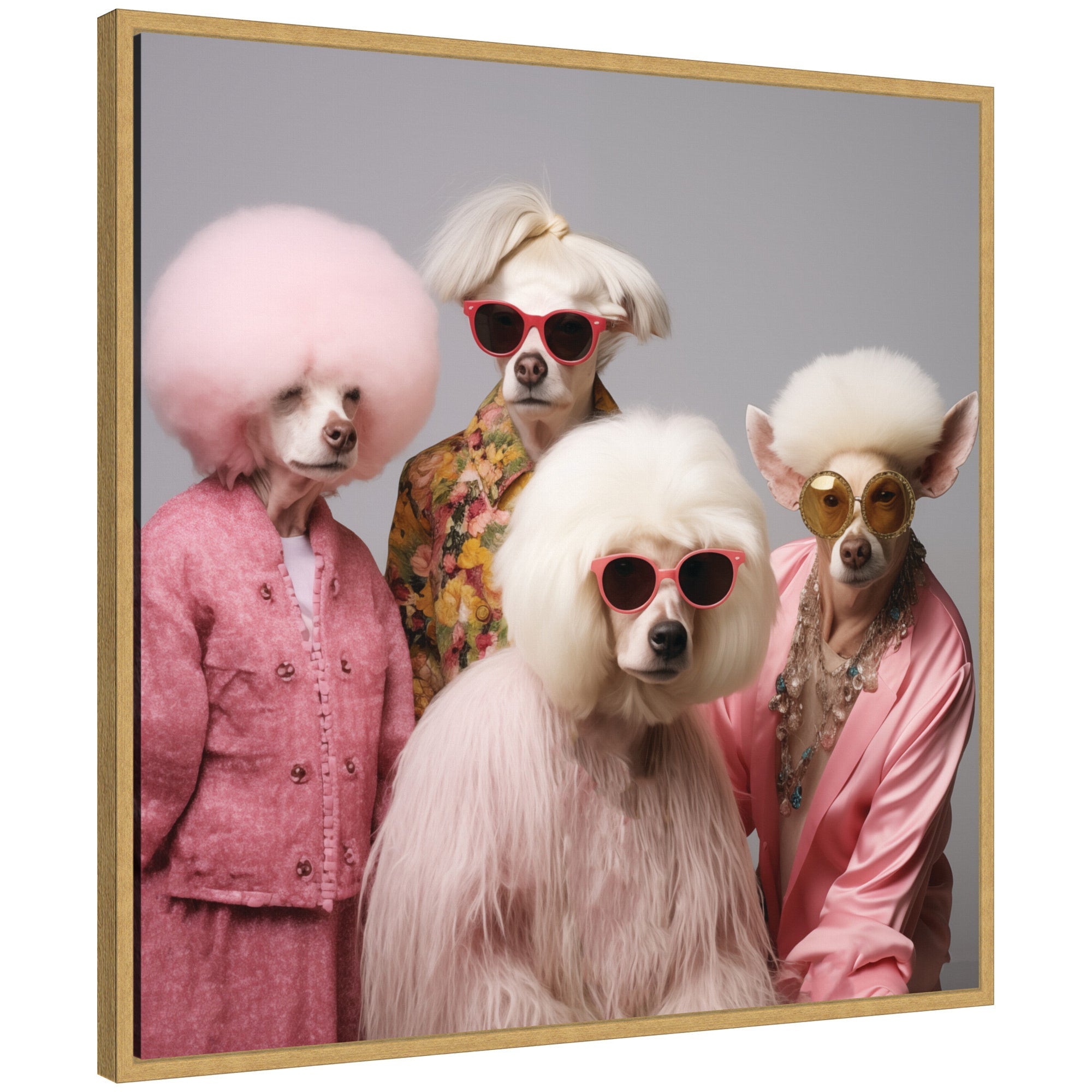 Sylvie Golden Lady Dogs Framed Canvas by The Creative Bunch Studio