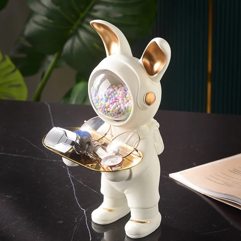 Resin Rabbit Butler With Key Holder