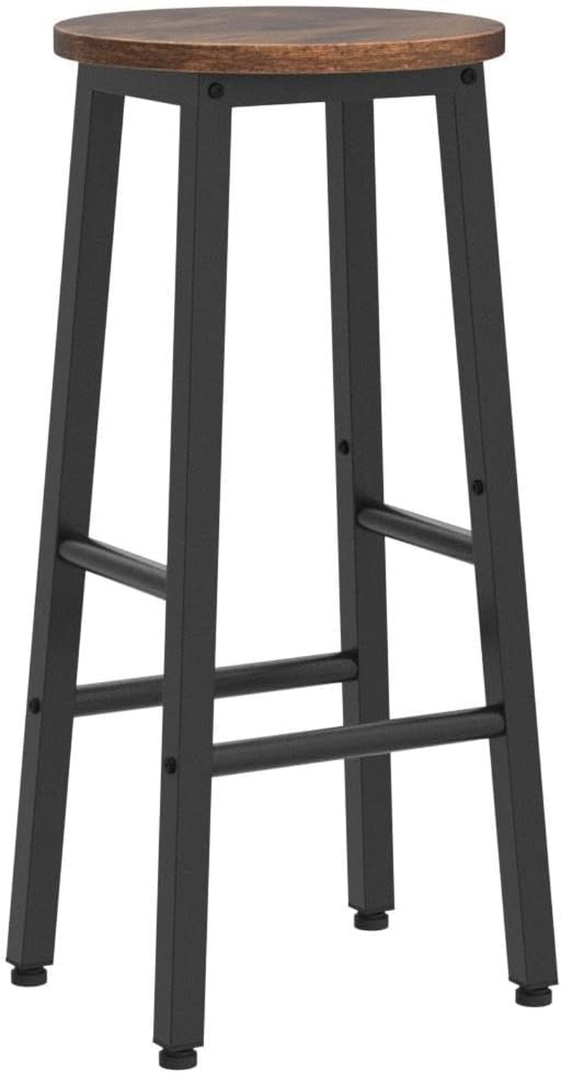 Bar Stools Set Of 2 24.8 Inch Rustic Brown Kitchen Island