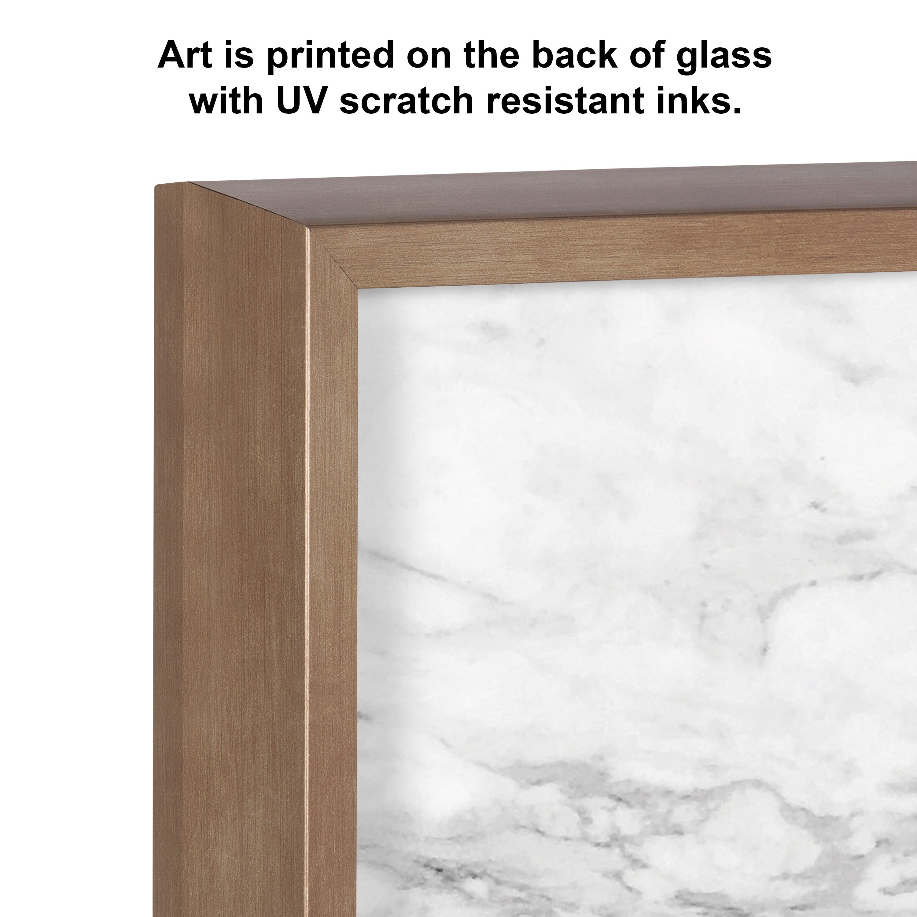Blake Gray Marble Framed Printed Glass by The Creative Bunch Studio