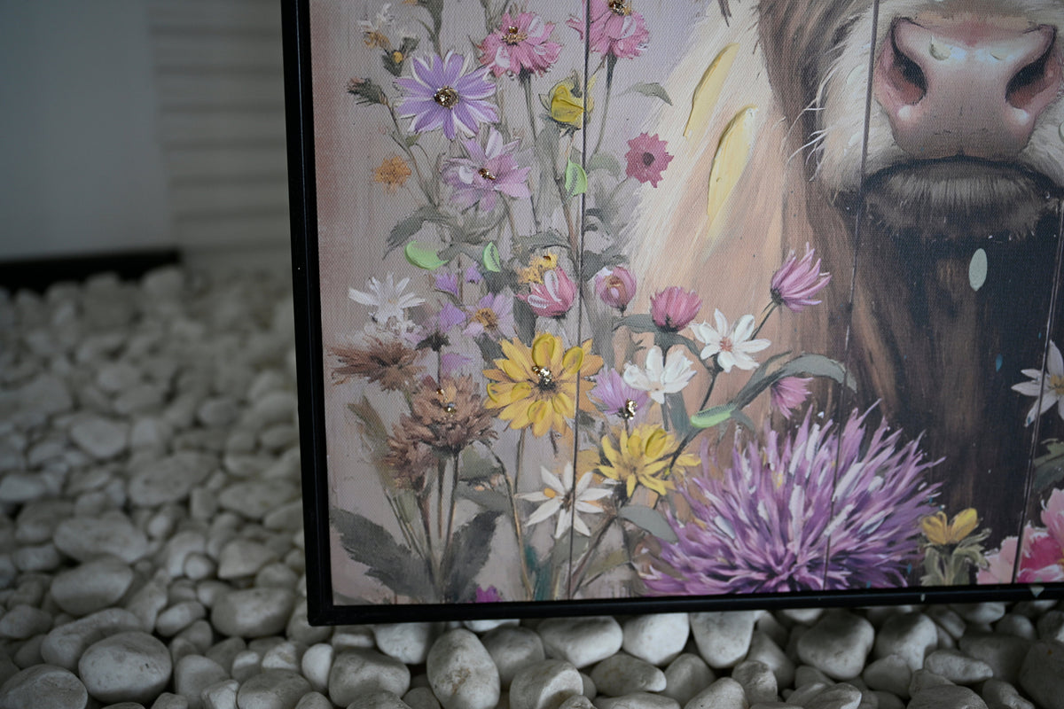 Farmhouse Highland Cow Wall Decor in Neutral Colour
