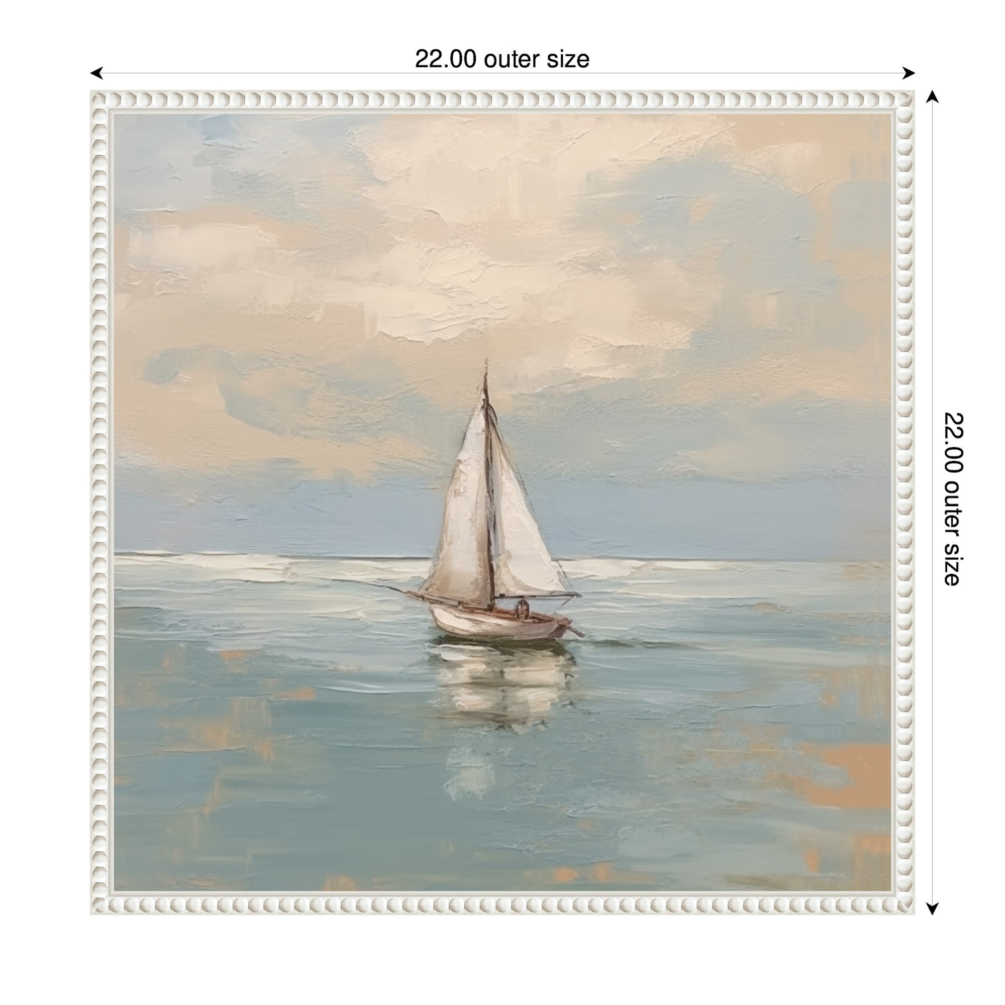 Sylvie Calm Pastel Sailboat Landscape Framed Canvas by The Creative Bunch Studio