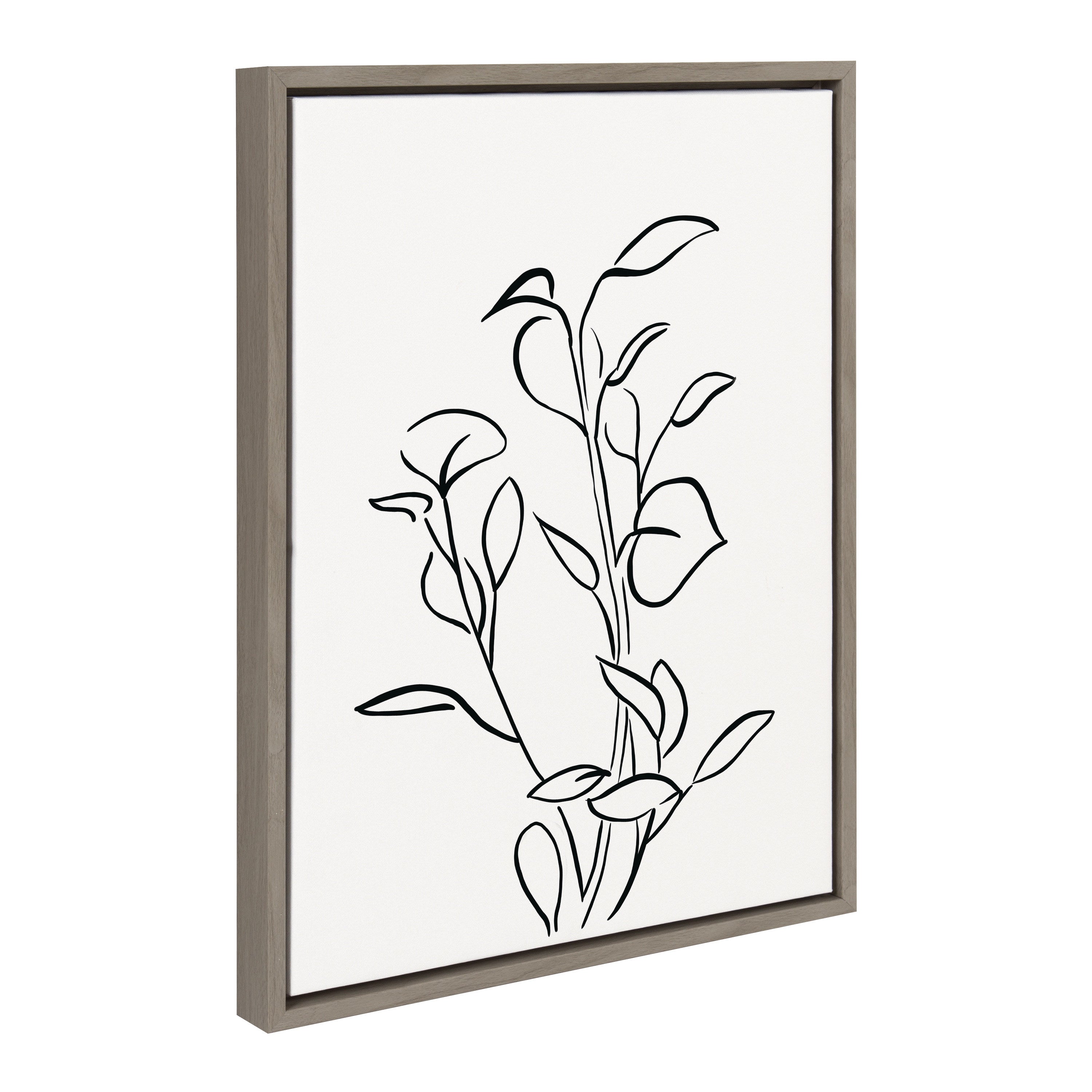 Sylvie Botanical Sketch Print No 2 Framed Canvas by The Creative Bunch Studio