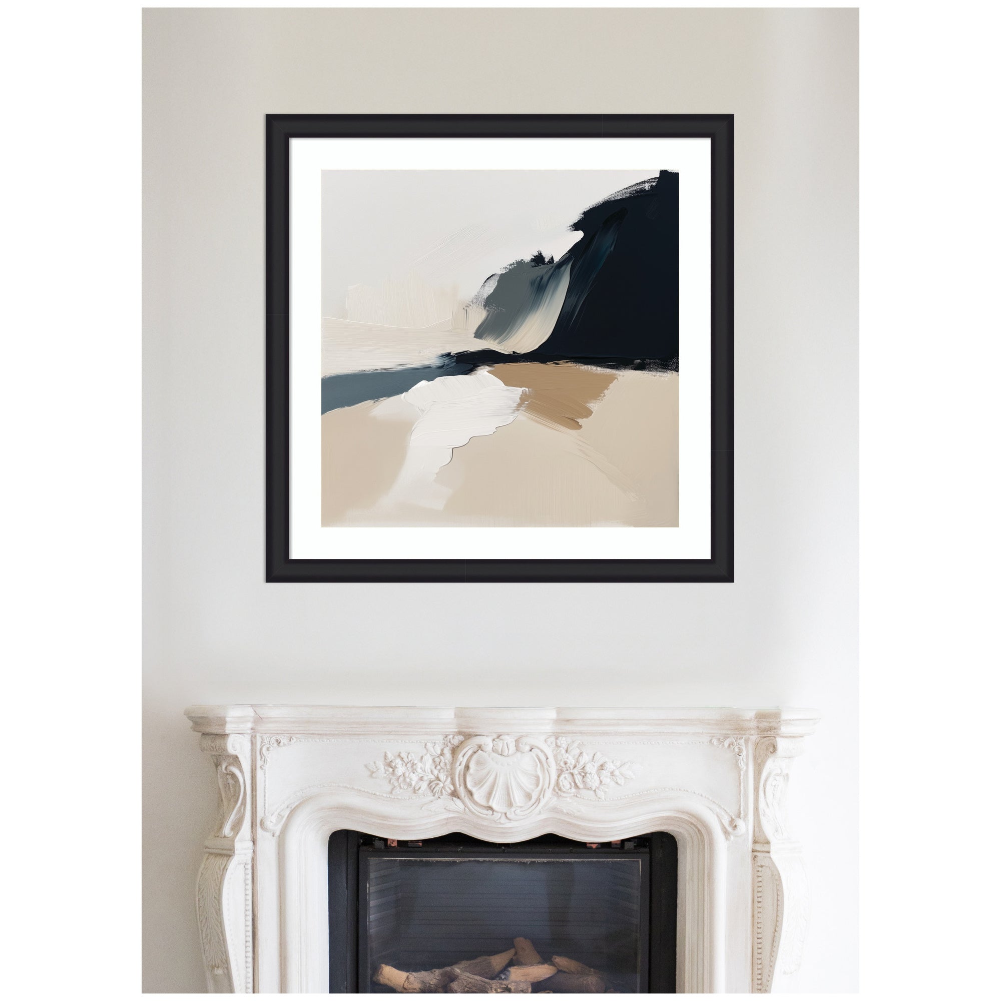 Framed Art Coastal Sand Modern Abstract Landscape II by The Creative Bunch Studio