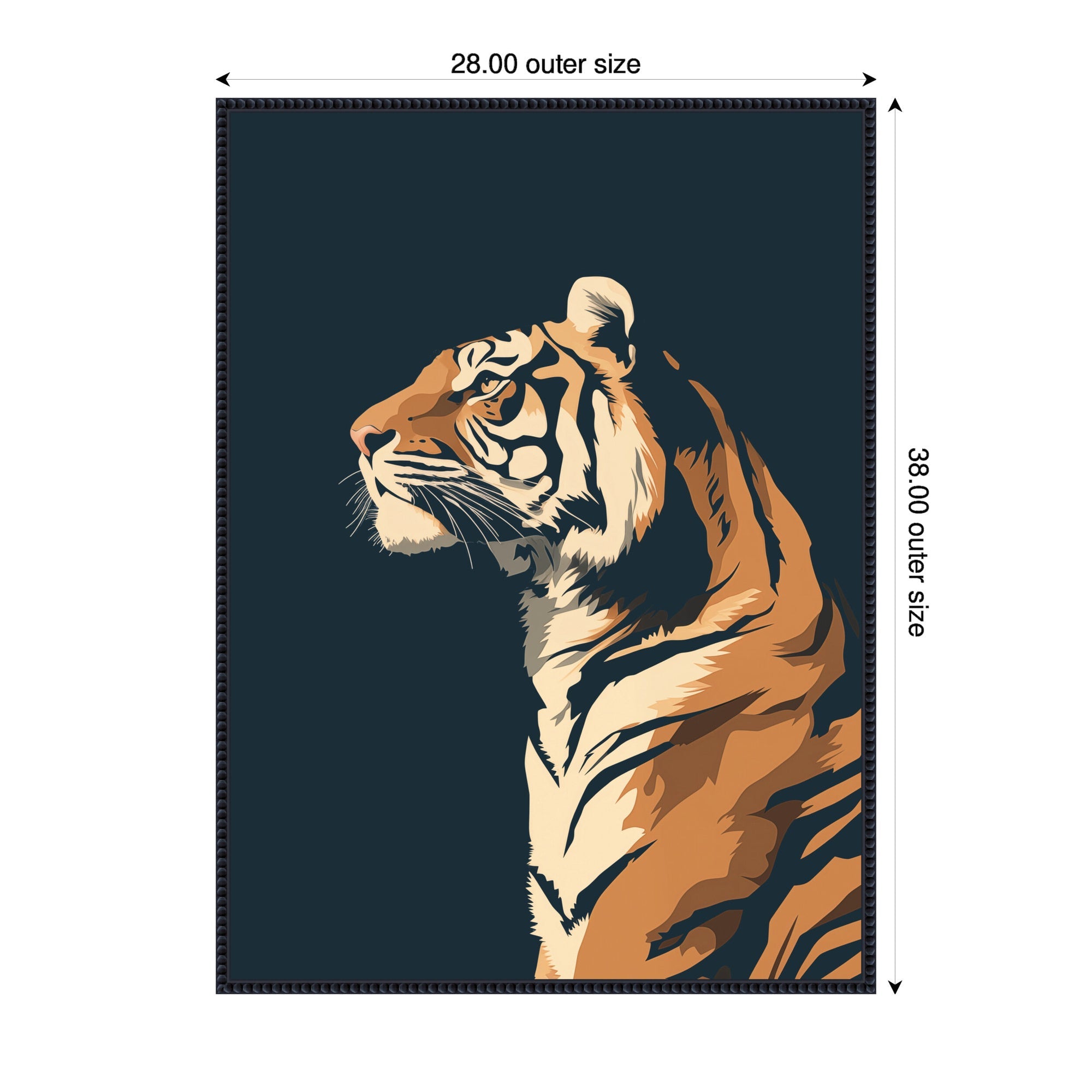 Navy Tiger by The Creative Bunch Studio Framed Canvas Wall Art Print