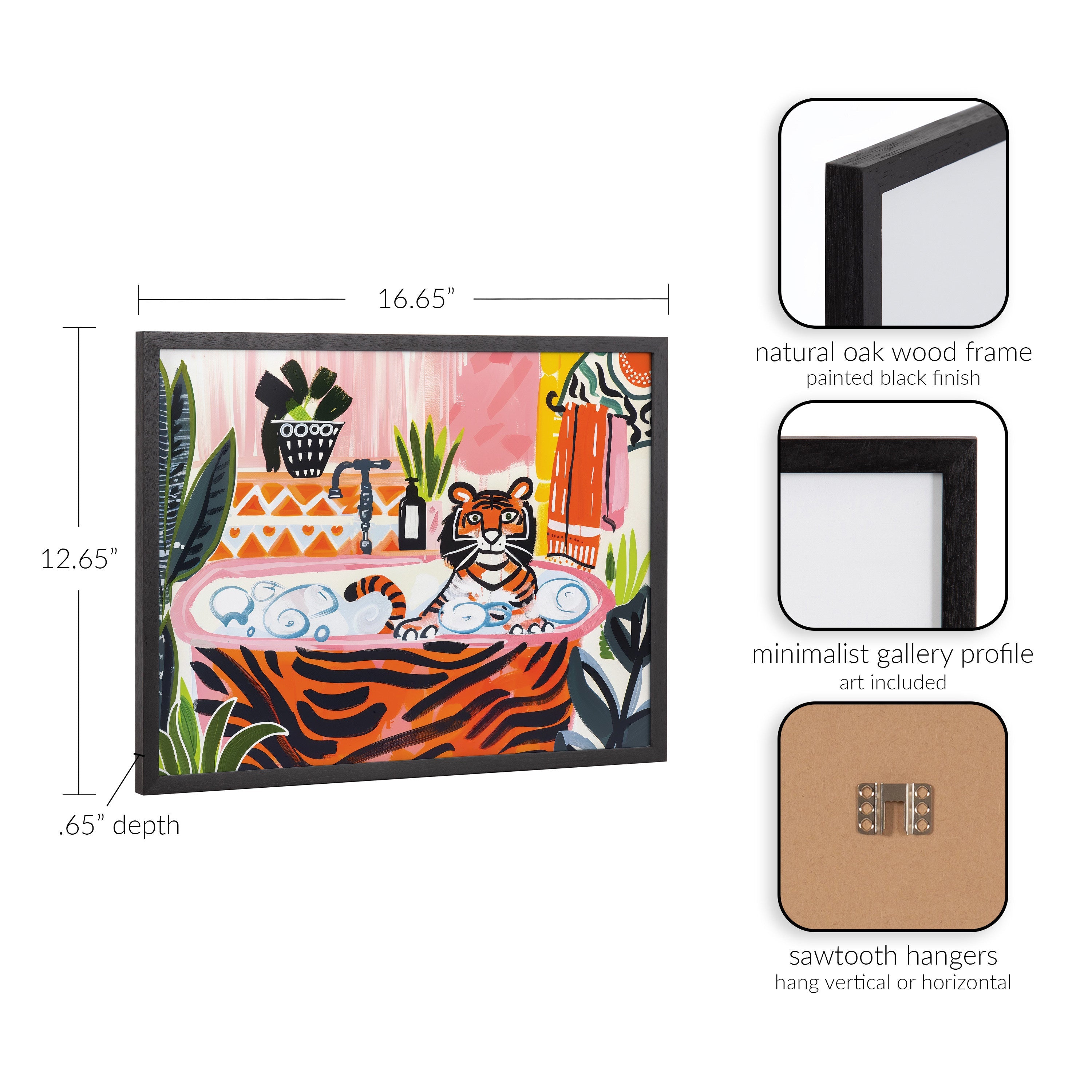 Gallery Bold Maximalist Tiger in Bubble Bath Print by The Creative Bunch Studio