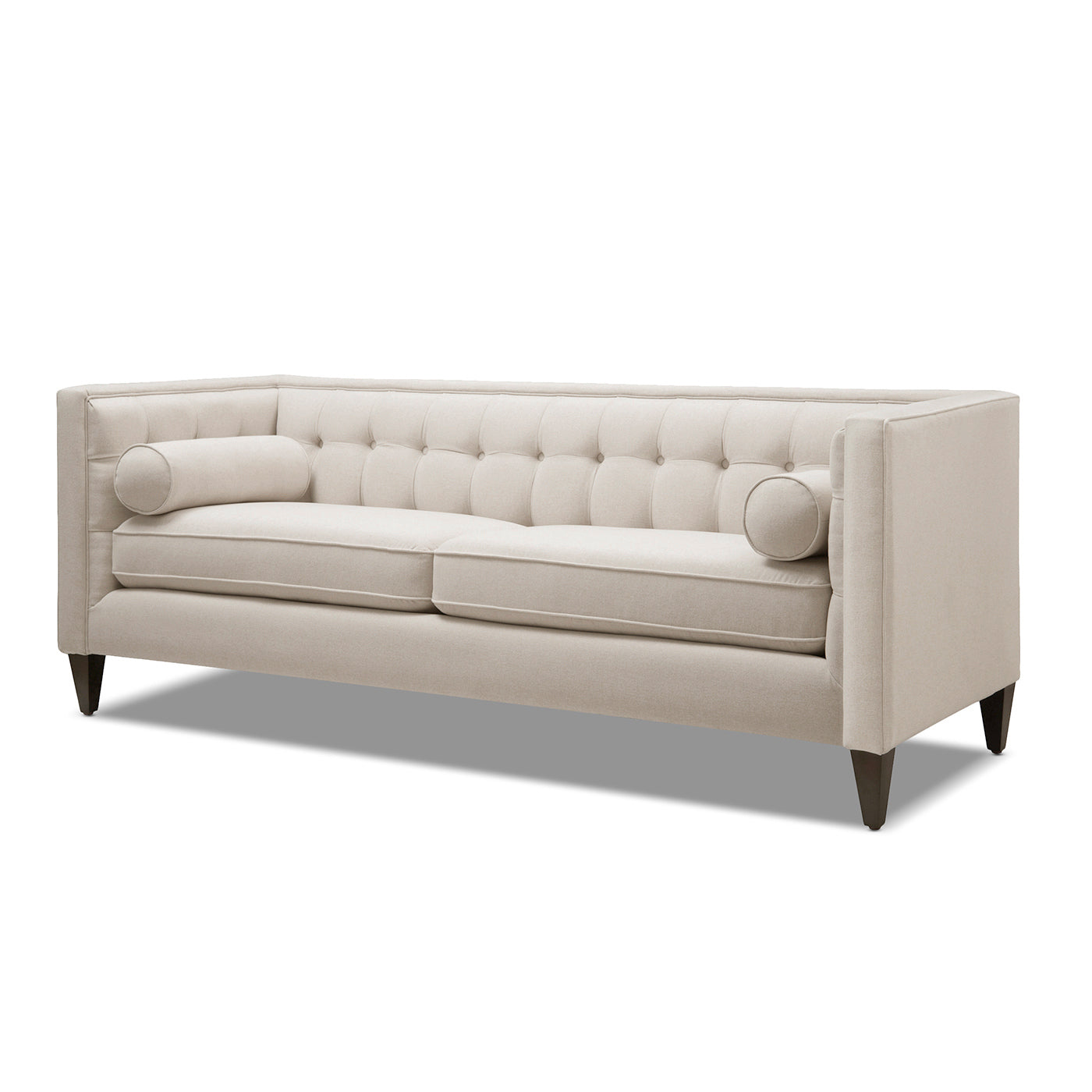 Jack 84' Modern Tuxedo Tufted Sofa, Sky Neutral Beige Polyester