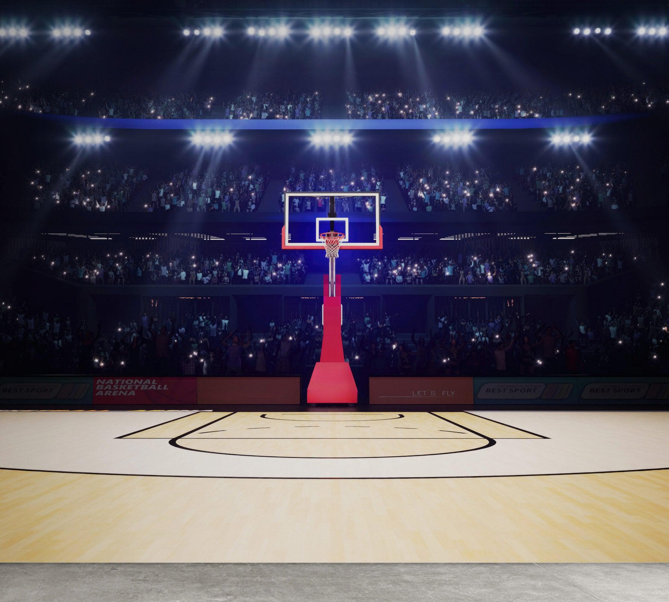 Basketball Court Stadium Wallpaper Mural. #7013