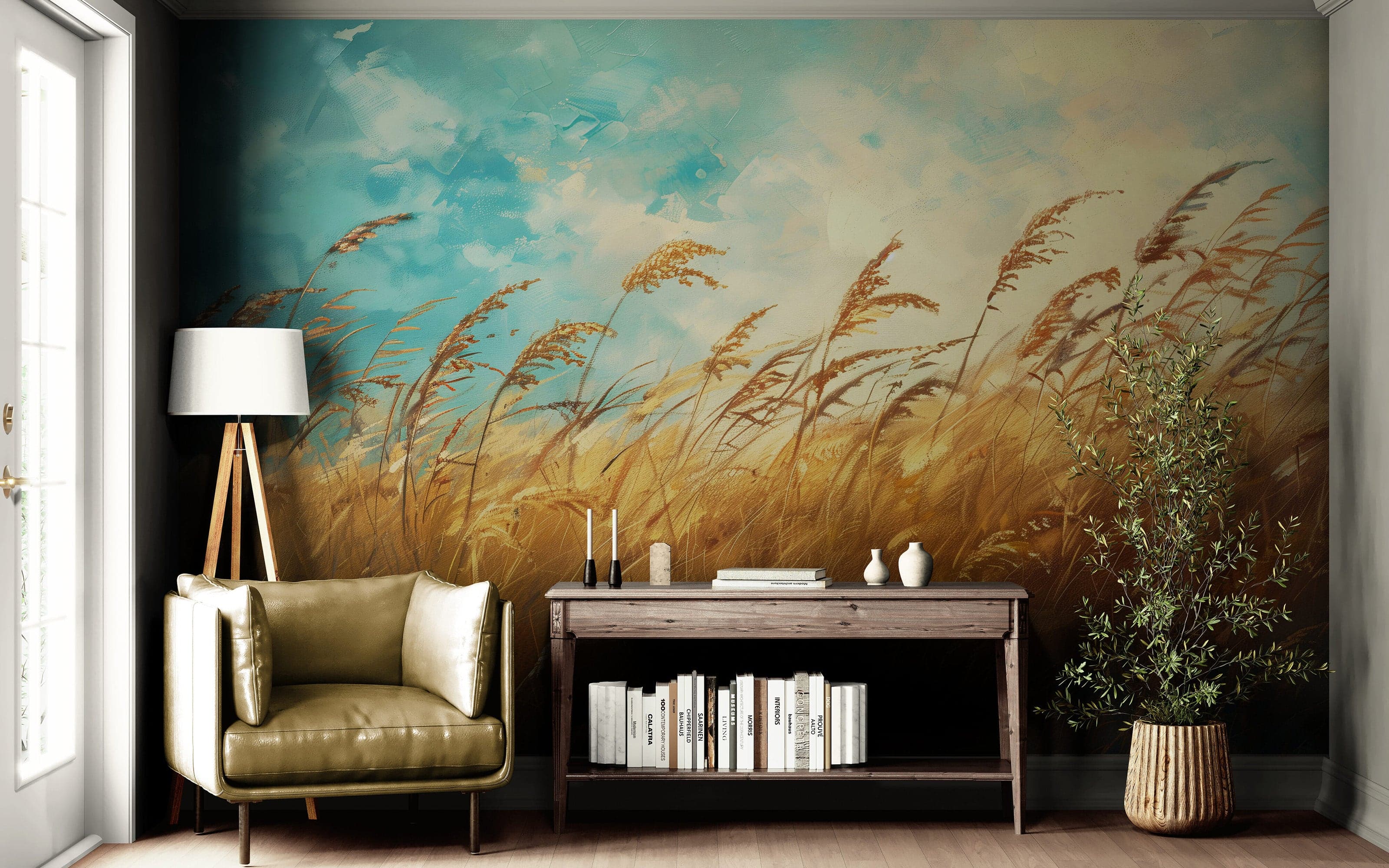 Wildgrass Wallpaper Mural. Rustic Country Farmhouse Theme. #7017