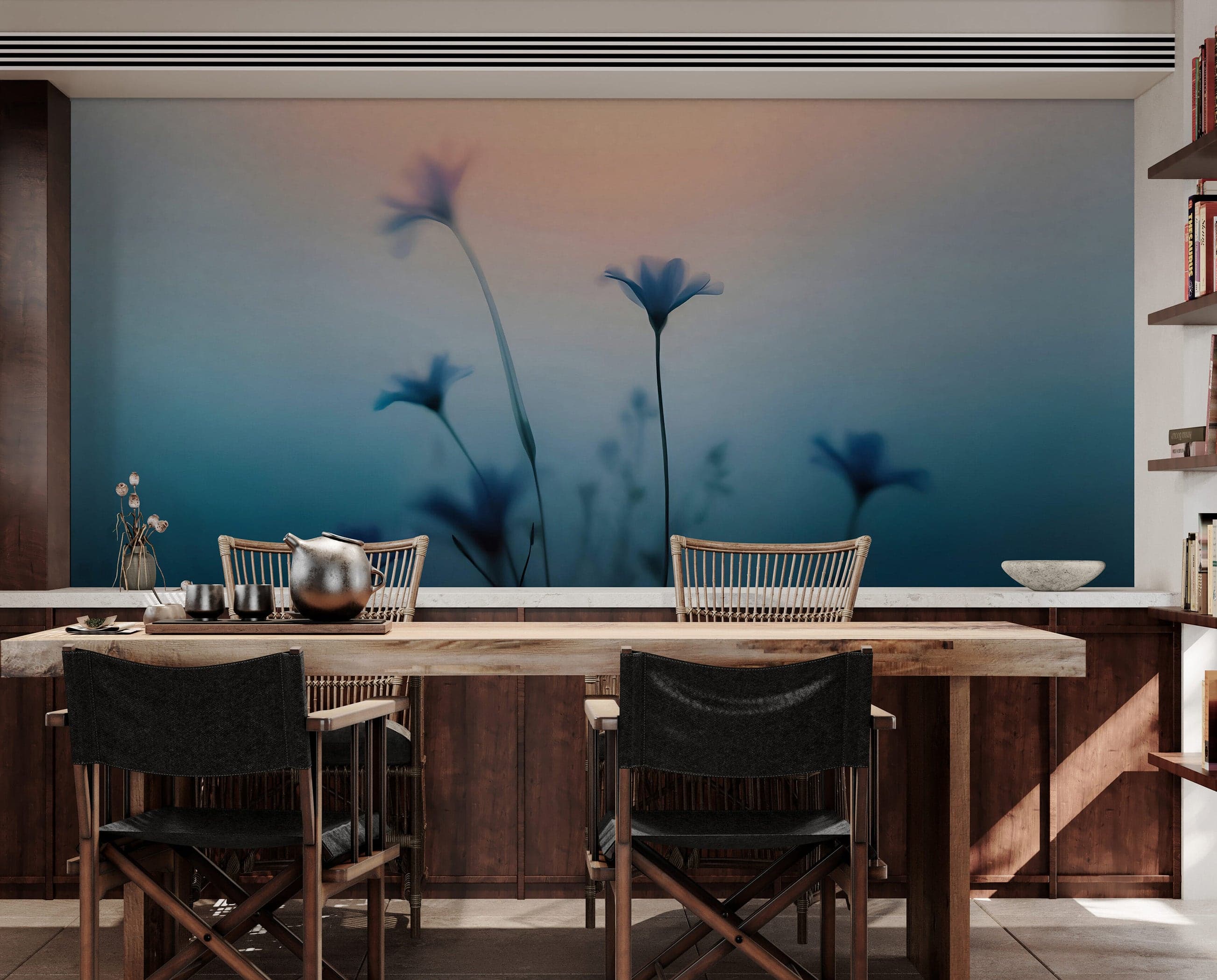 Morning Dew Misty Flower Wallpaper Mural. #7021