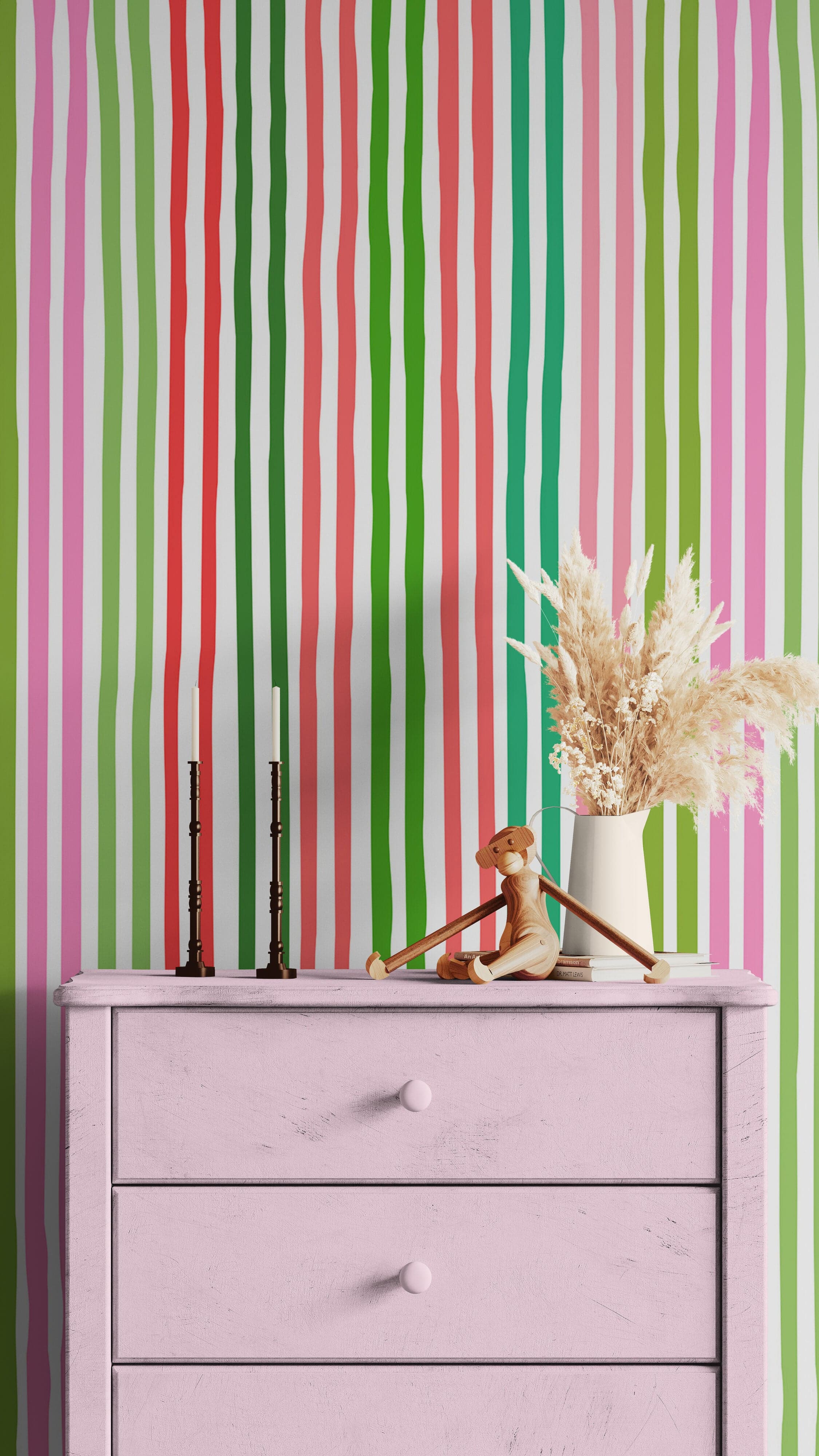 Color Vertical Stripes Pattern Wallpaper Mural. #7034