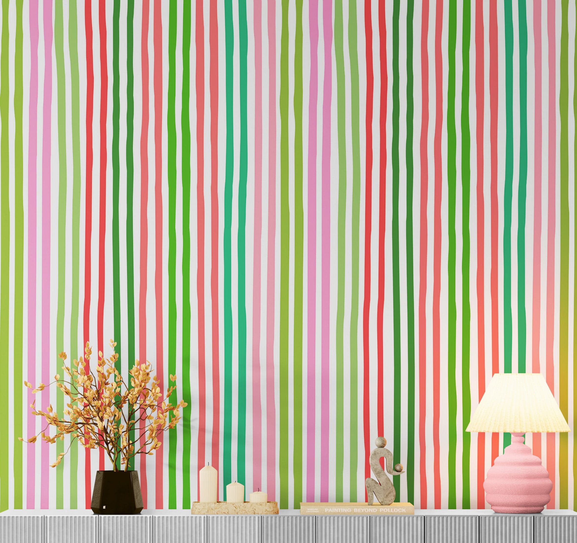 Color Vertical Stripes Pattern Wallpaper Mural. #7034