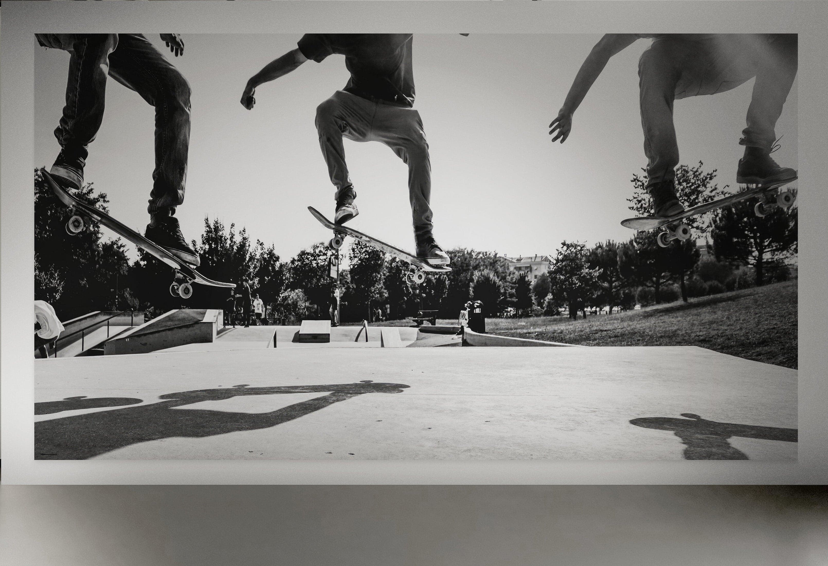 Skateboard Urban Park. Black and White Wall Mural. #7056