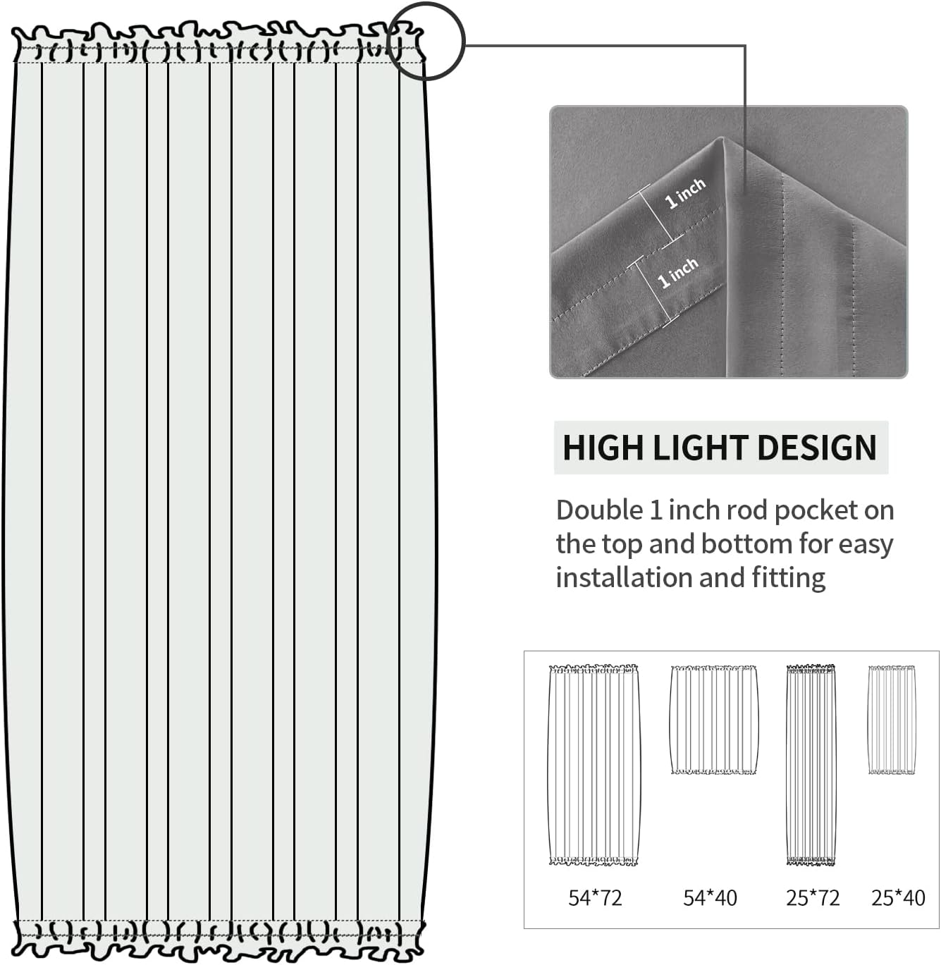 Custom Curtains: French Blackout Door Curtains, 1 Curtain Panel-3