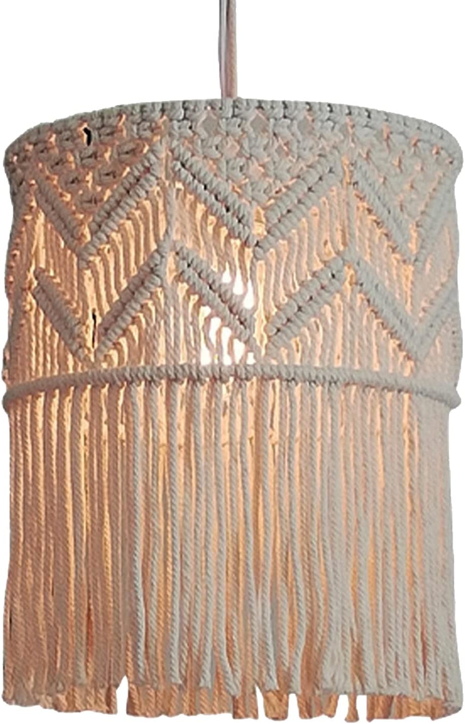 Handmade Cotton Macrame Chandelier Pendant Light Shade | Bohemian Decor-2
