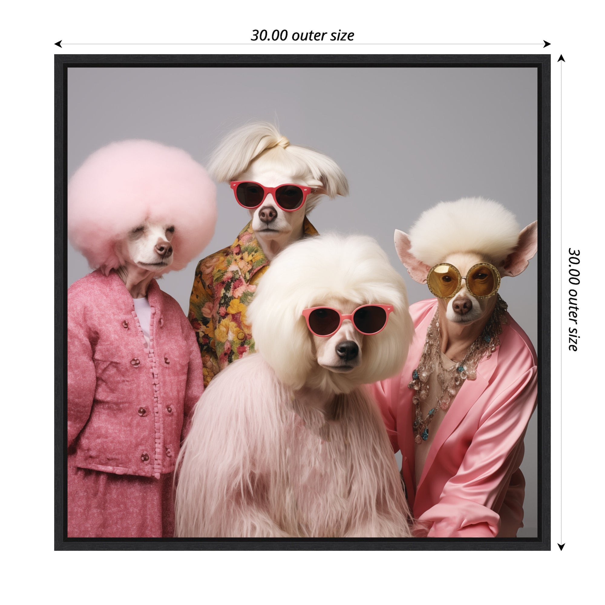 Sylvie Golden Lady Dogs Framed Canvas by The Creative Bunch Studio