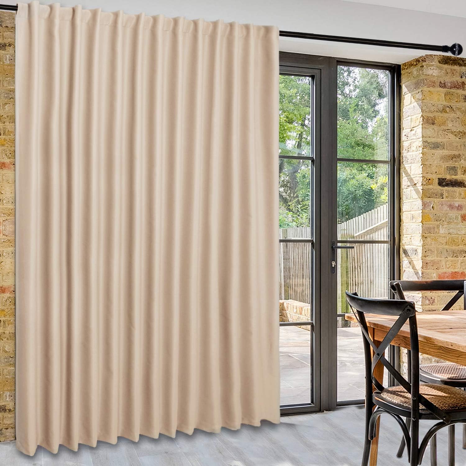 Custom Curtains: 1 Panel Wide Width Blackout Curtain, Room Divider Curtains-0