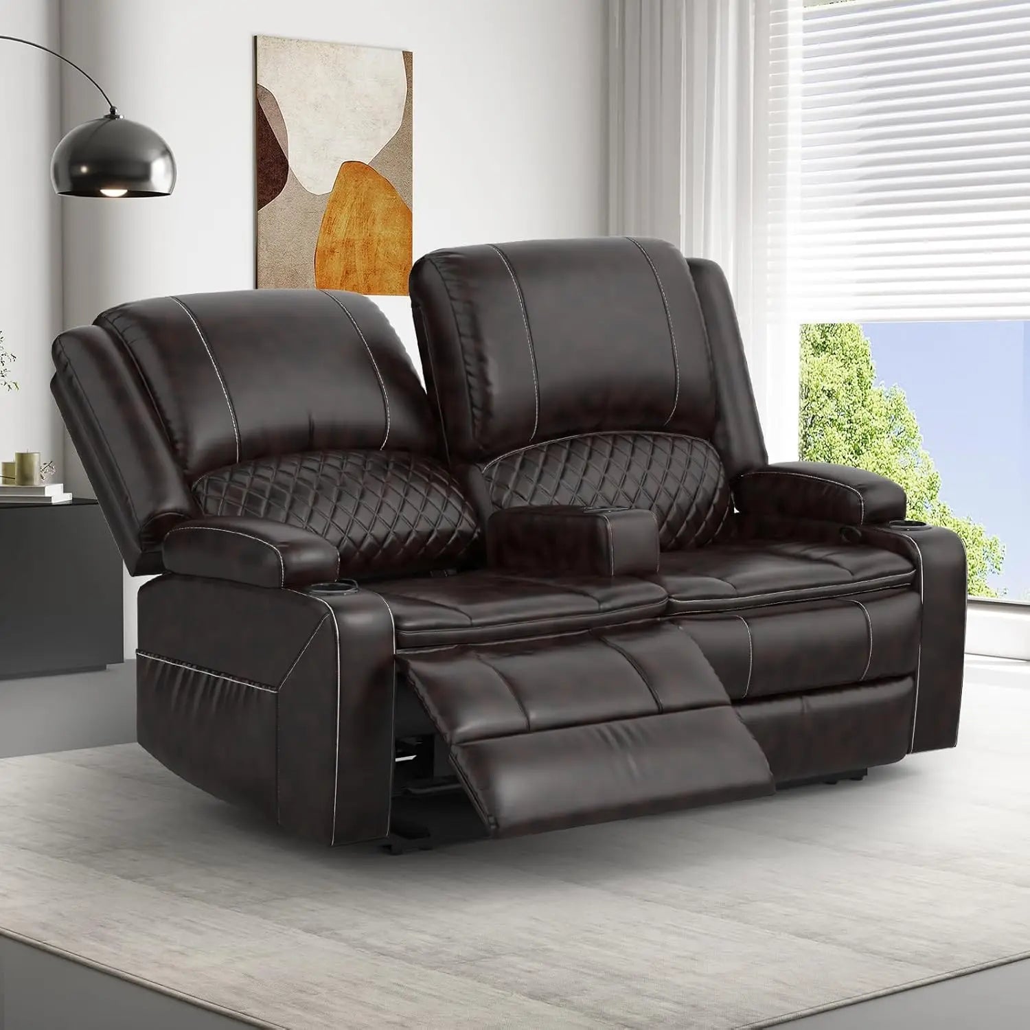 Leather 2 Seater Recliner Sofa Couch