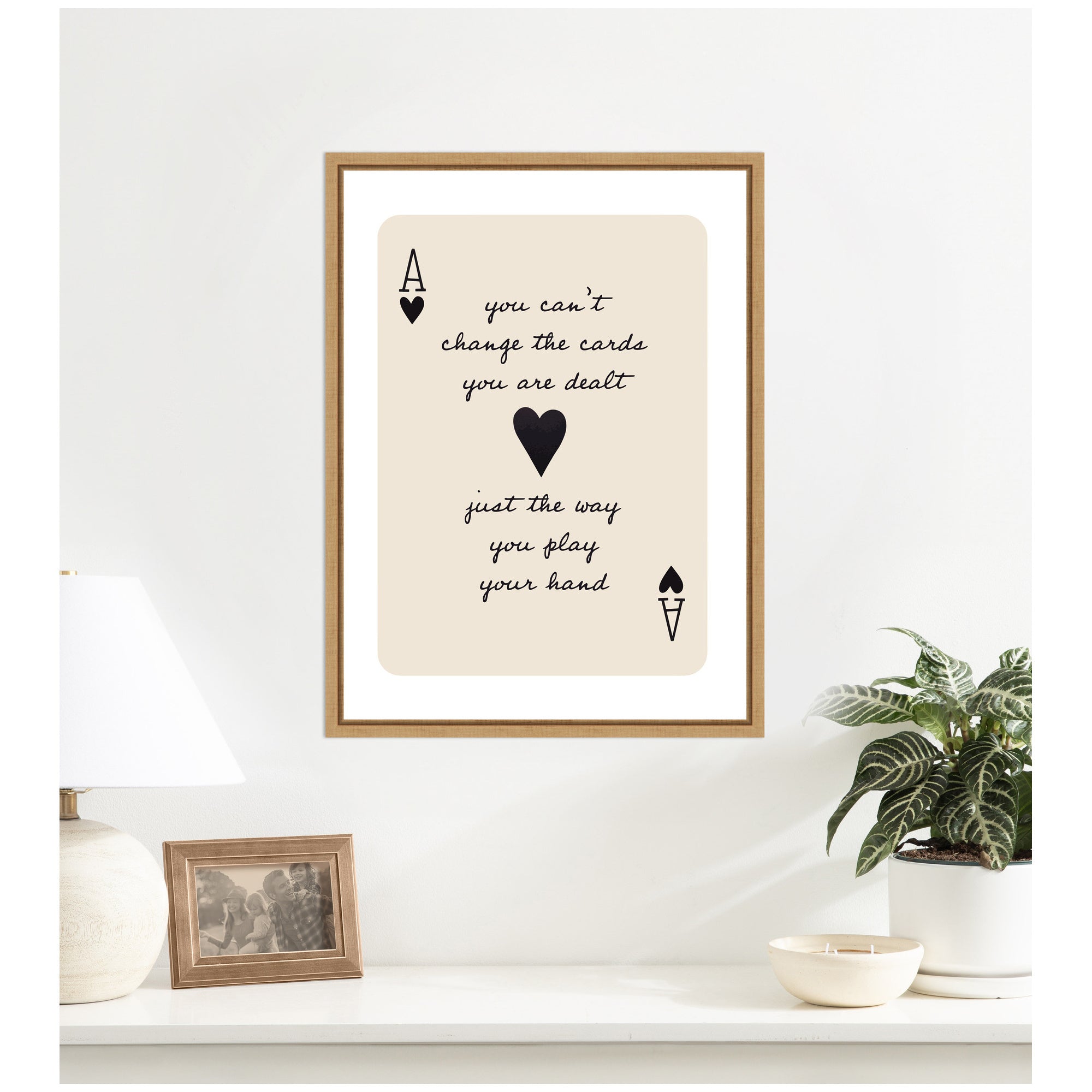 Ace of Heart Cards Positive Quote expansion by The Creative Bunch Studio Framed Canvas Wall Art Print