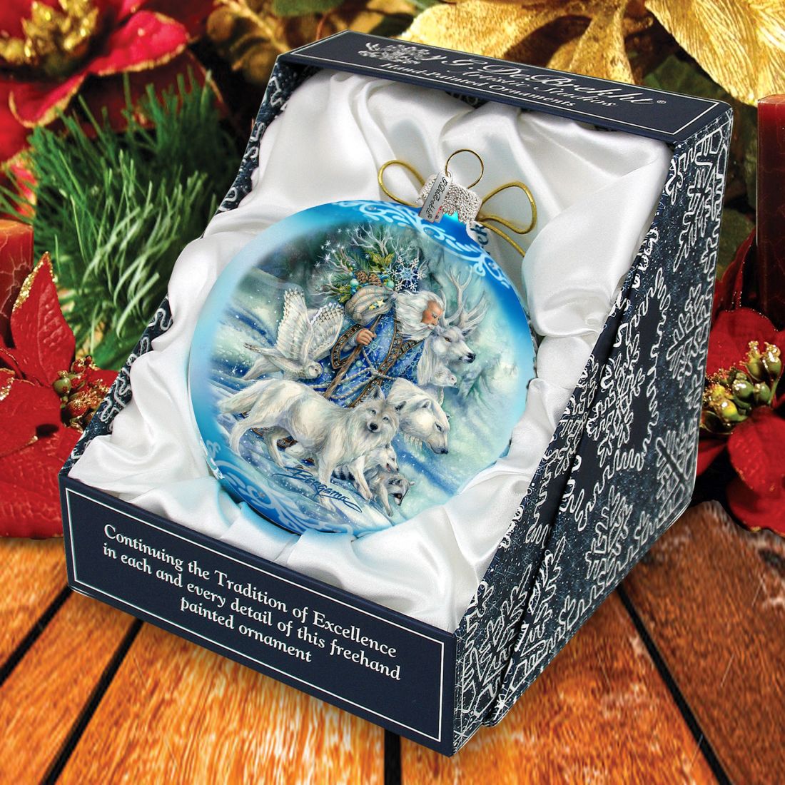 The Wild Spirits of Winter Glass Ornament Limited Edition by J. Bergsma | Christmas Santa Snowman Décor - 73910-JB-1